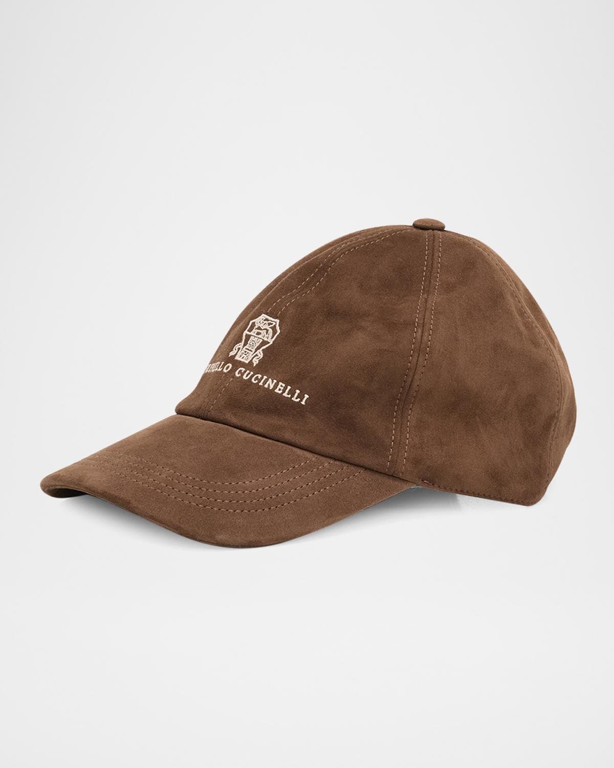 Brunello Cucinelli Men's Logo Suede Baseball Cap