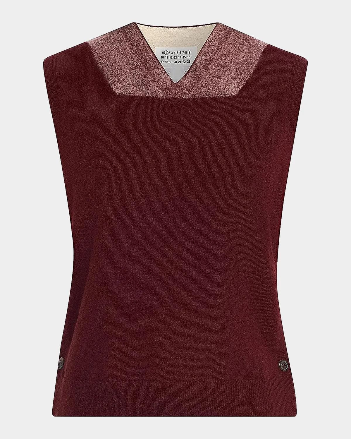 Maison Margiela Two-Tone Virgin Wool Knit Vest