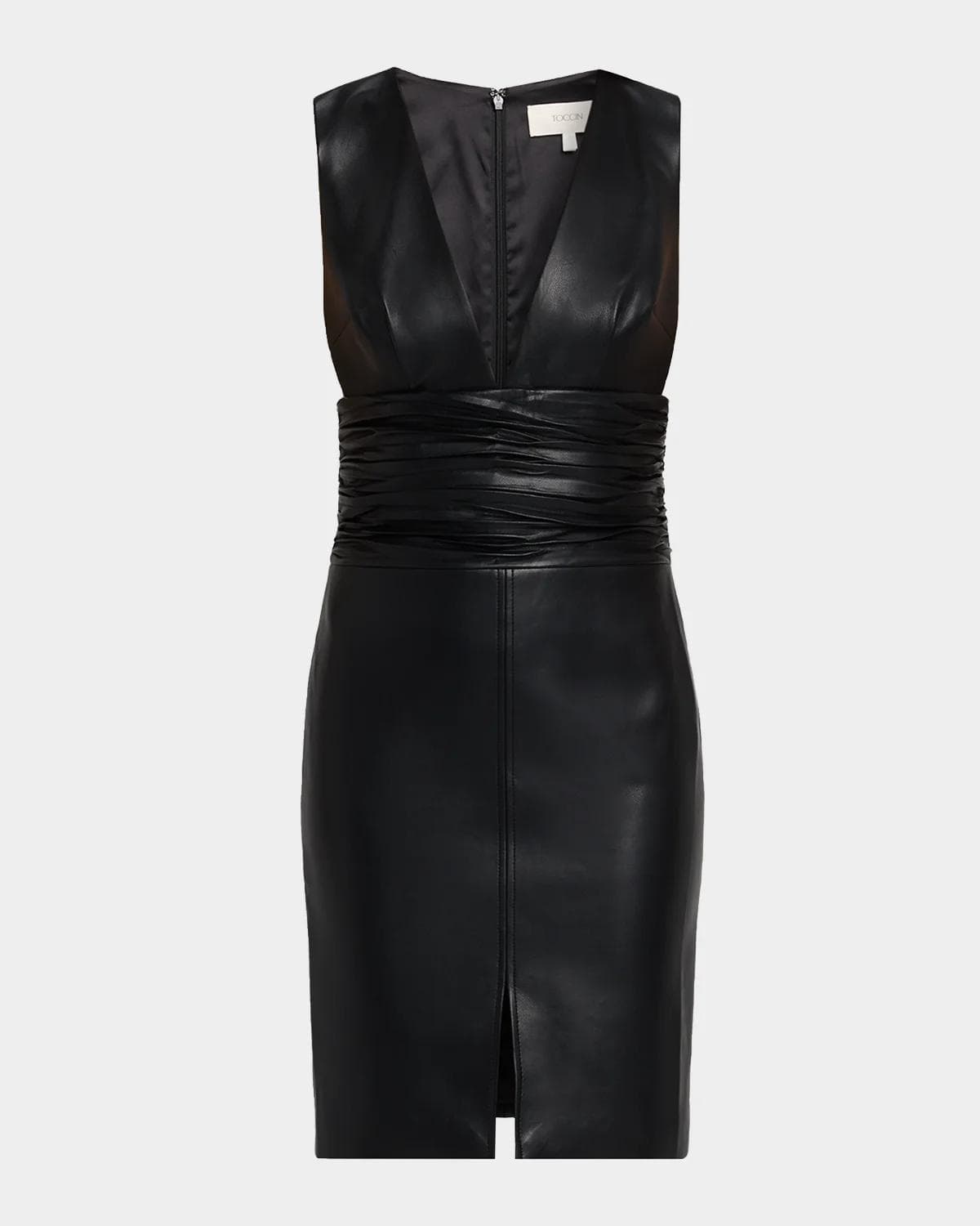 Toccin Dash Plunging Ruched Bodycon Mini Dress