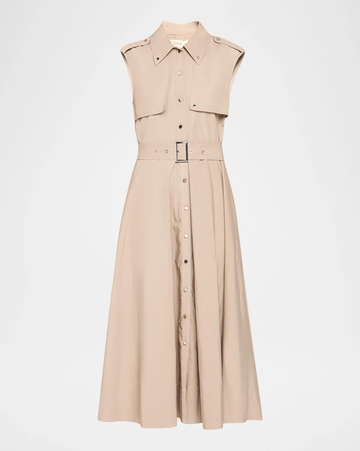 Toccin Gail Sleeveless Belted Midi Trench Dress · X-LARGE