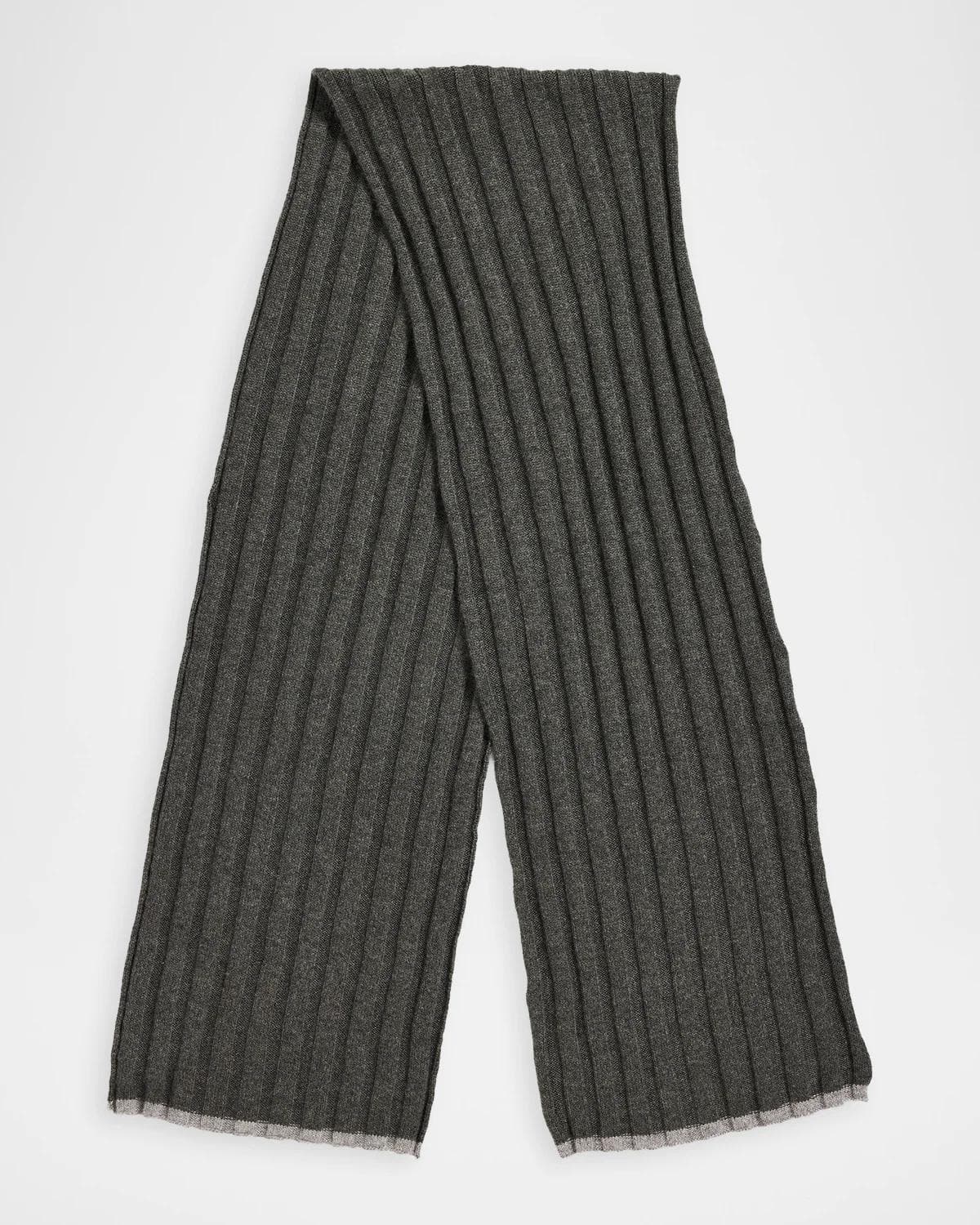 Brunello Cucinelli Men's Cashmere Ribbed Scarf