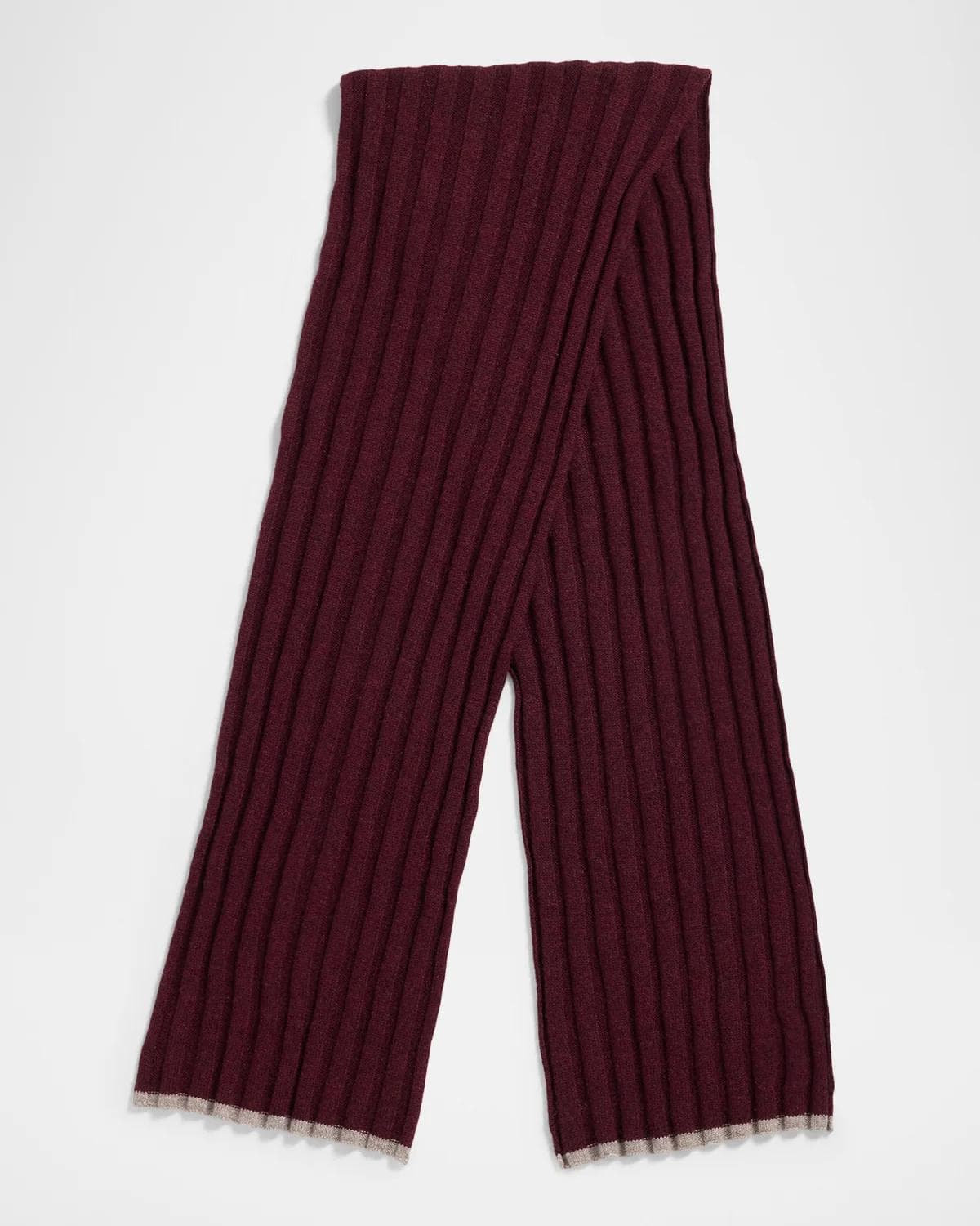 Brunello Cucinelli Men's Cashmere Ribbed Scarf