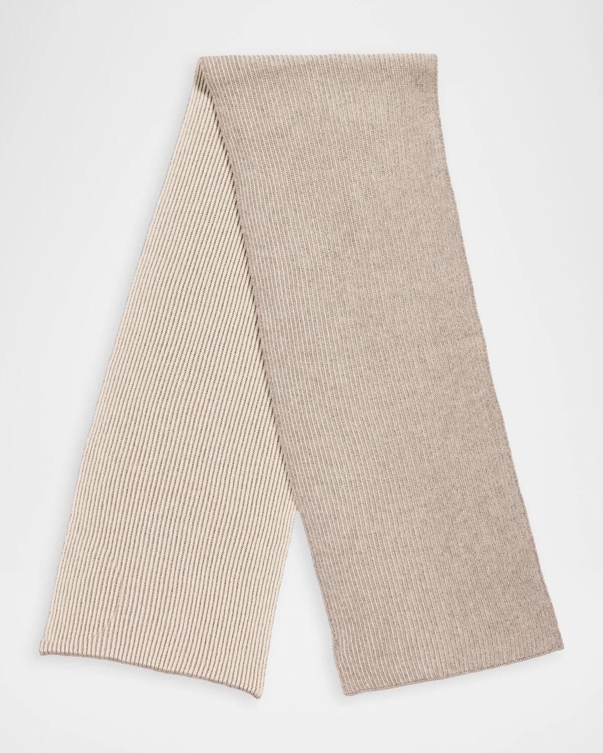 Brunello Cucinelli Men's Vanise Cashmere Ribbed Scarf