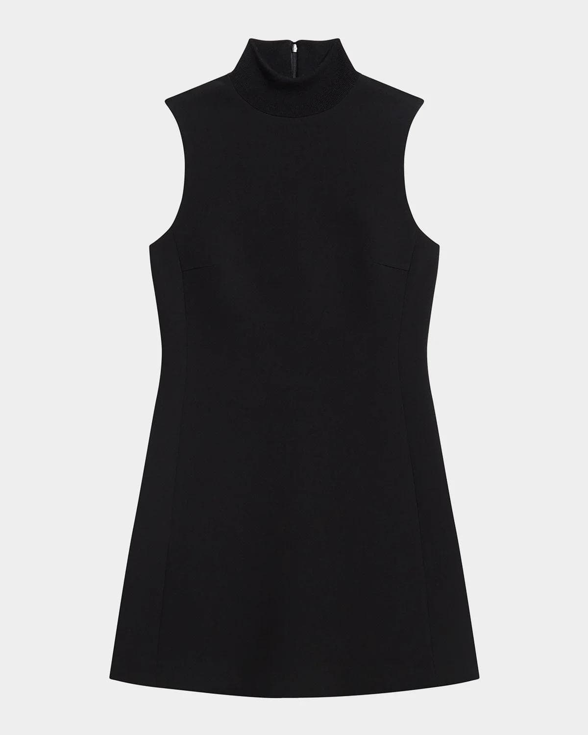 Theory Turtleneck A-Line Sleeveless Mini Dress