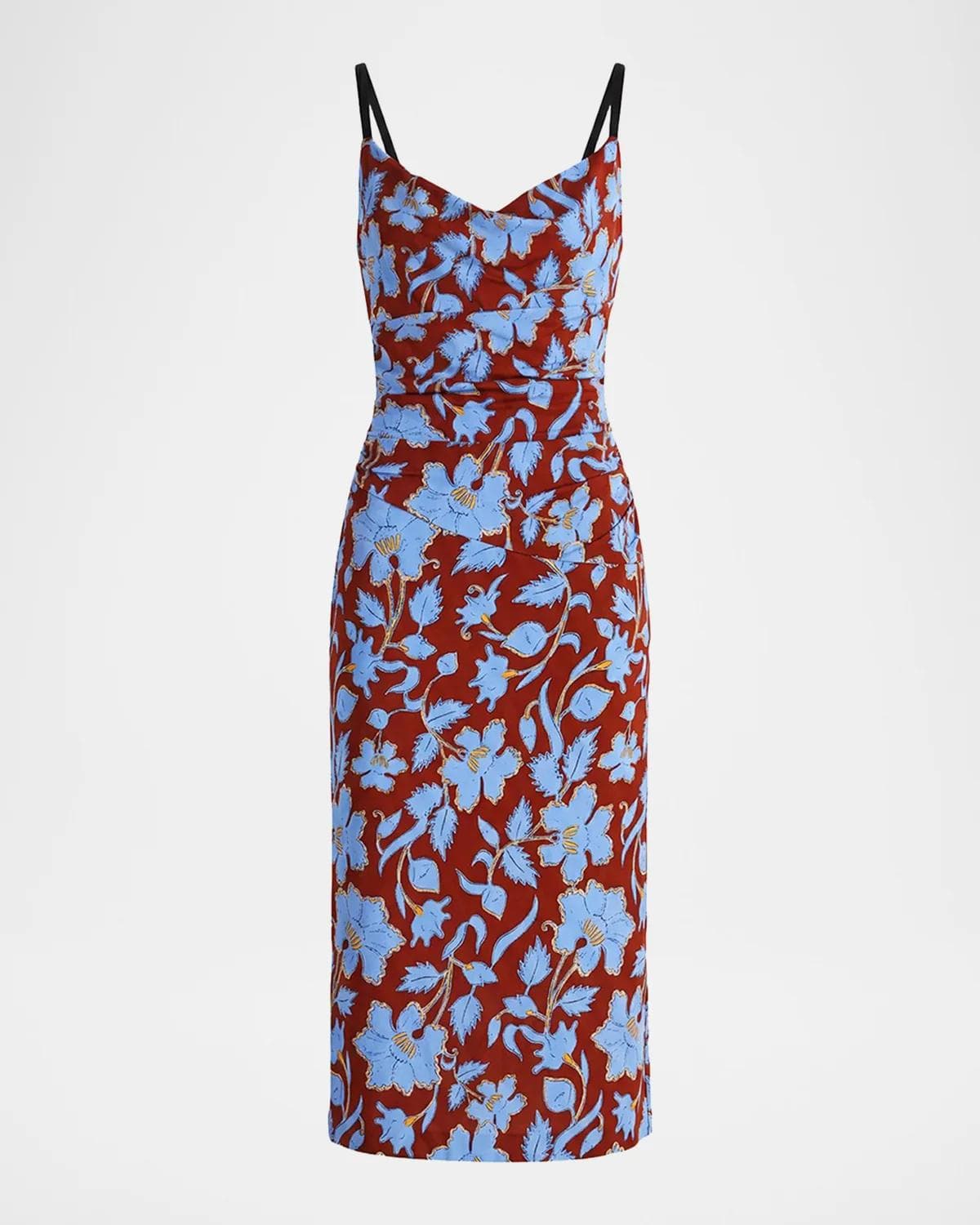 Diane von Furstenberg Claudia Floral-Print Jersey Midi Slip Dress