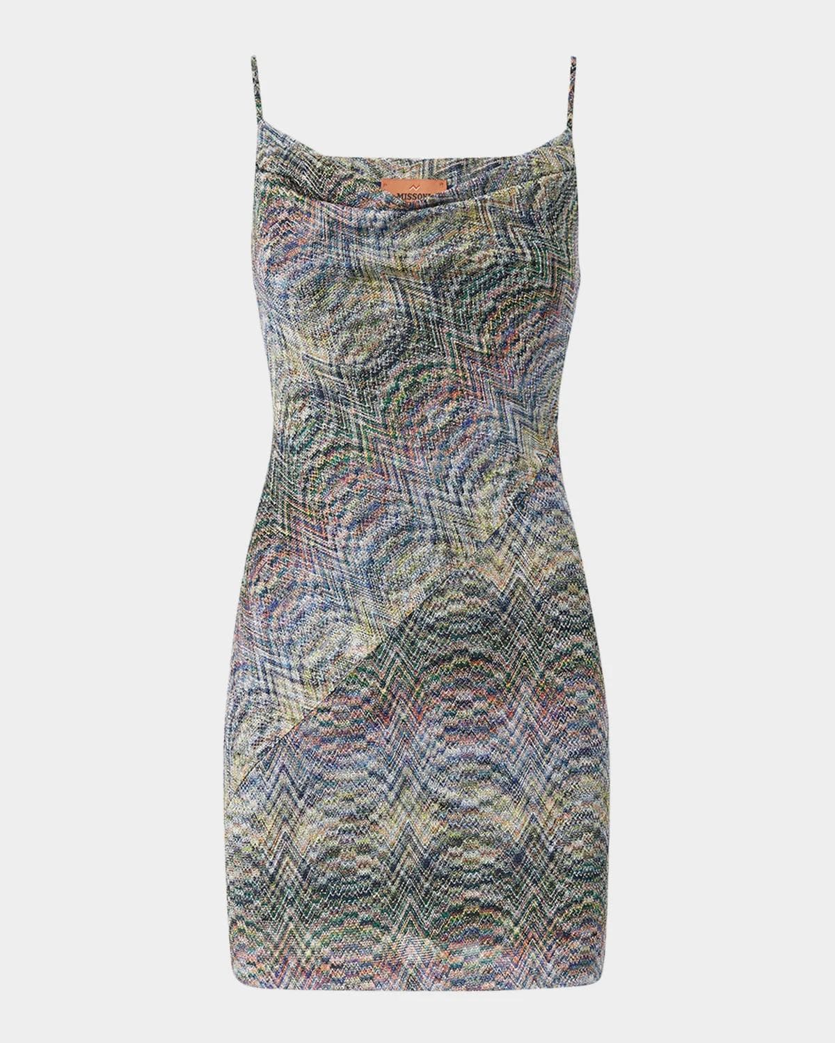 Missoni Space-Dye Metallic Knit Sleeveless Mini Dress