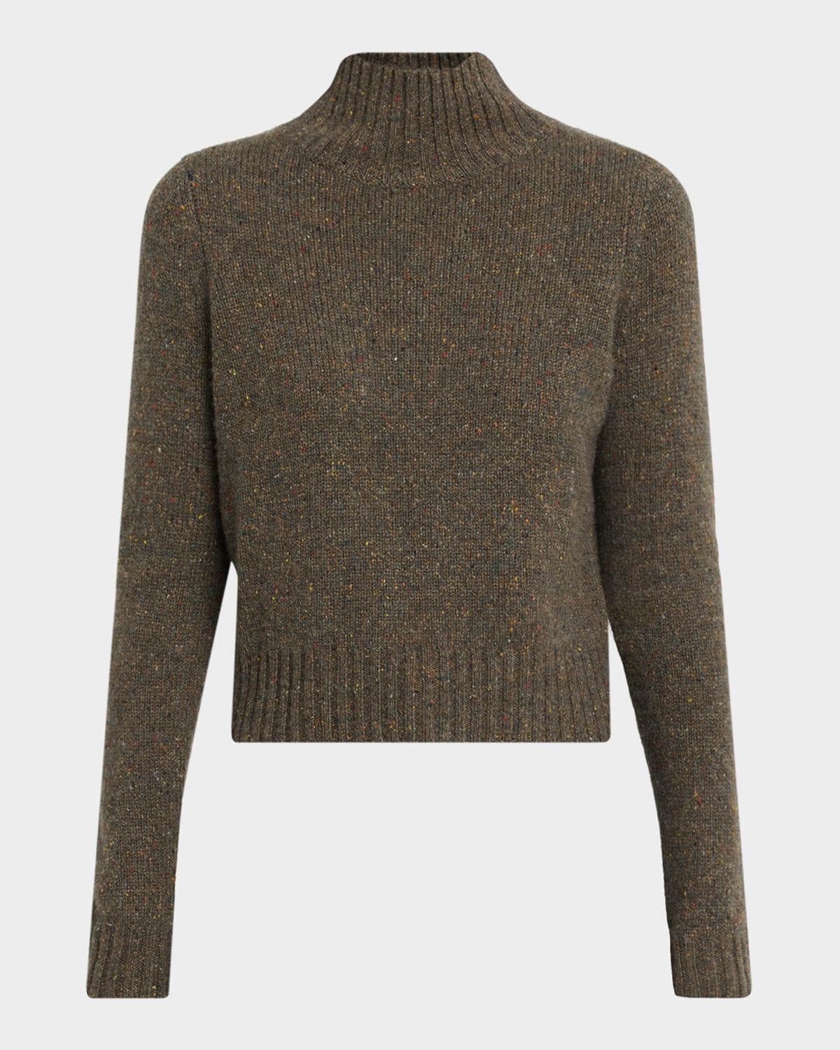 Autumn Cashmere Cashmere Mock-Neck Donegal Sweater