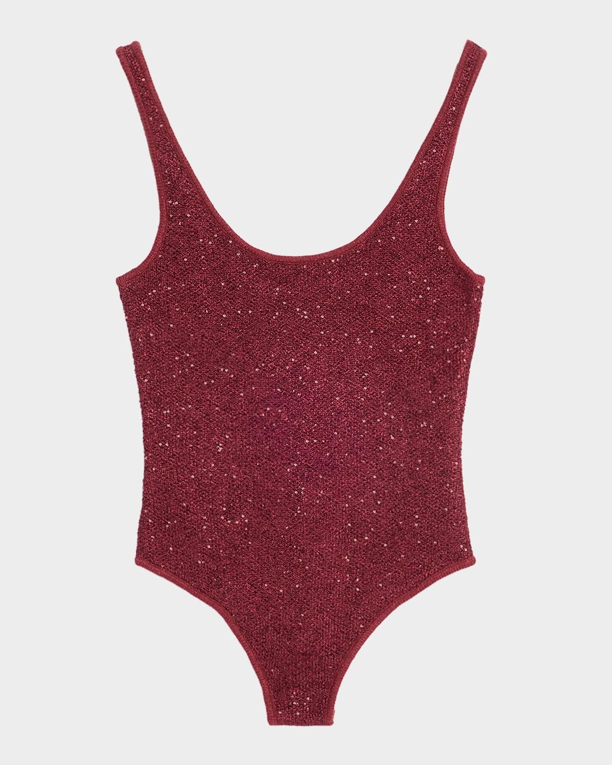 Toccin Sheila Sequined Knit Scoop-Neck Tank Top