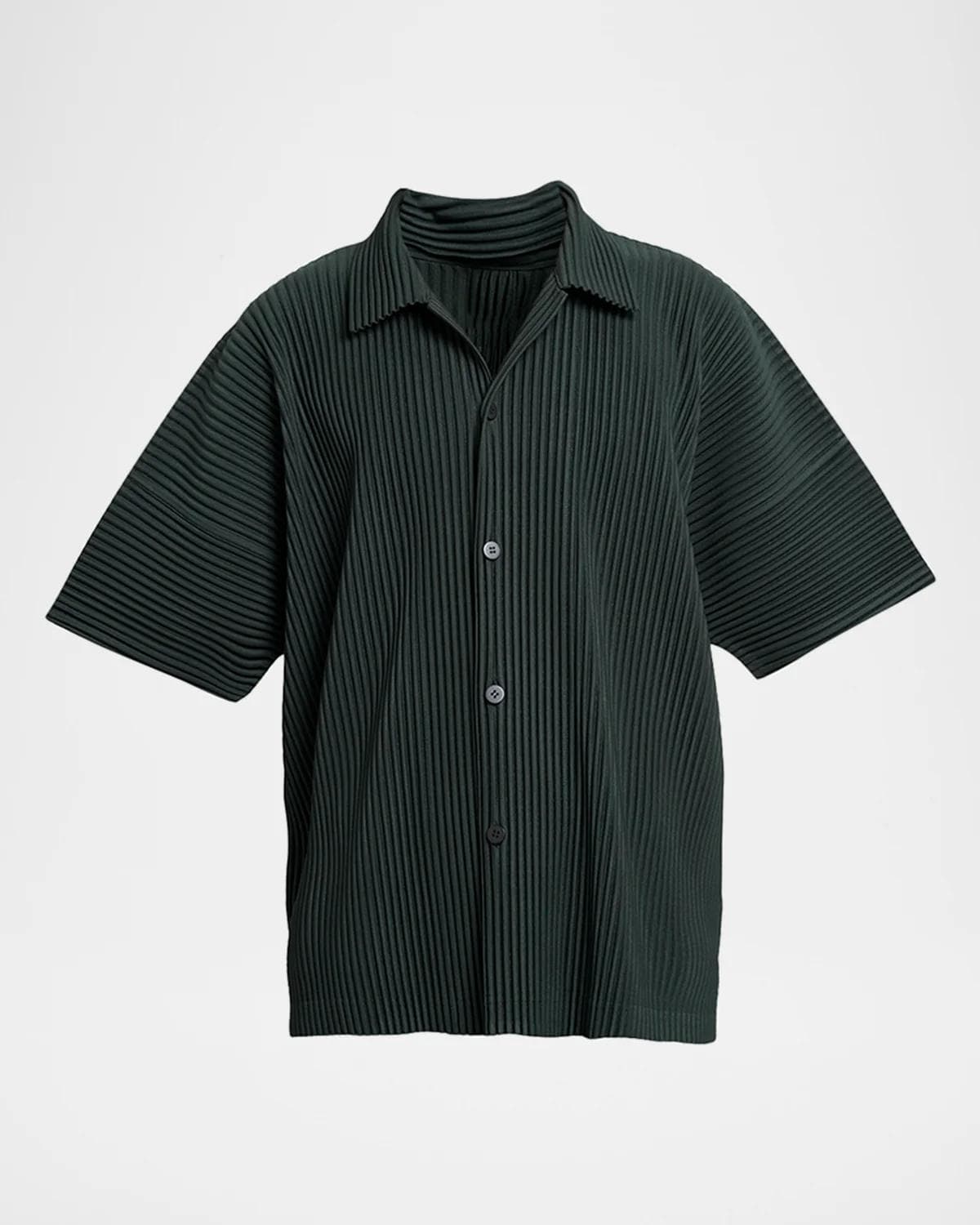 Homme Plissé Issey Miyake Men's Pleated Short-Sleeve Shirt