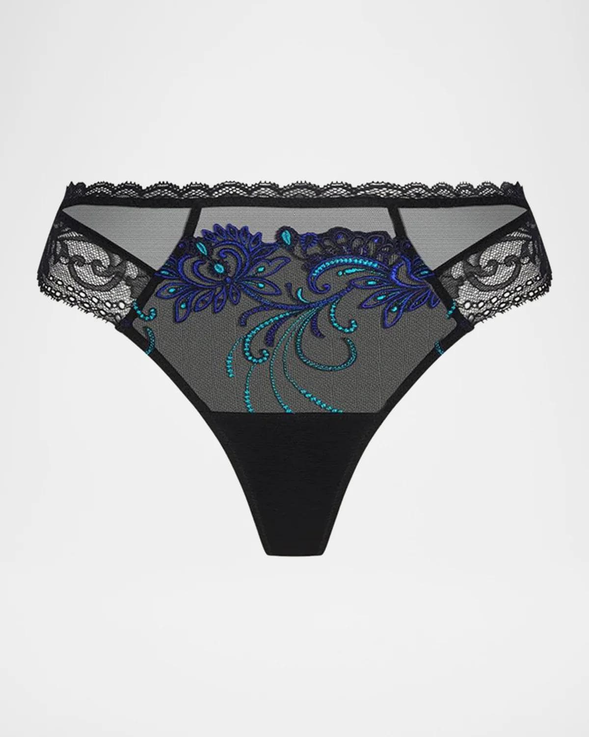 Lise Charmel Embroidered Lace & Tulle Thong