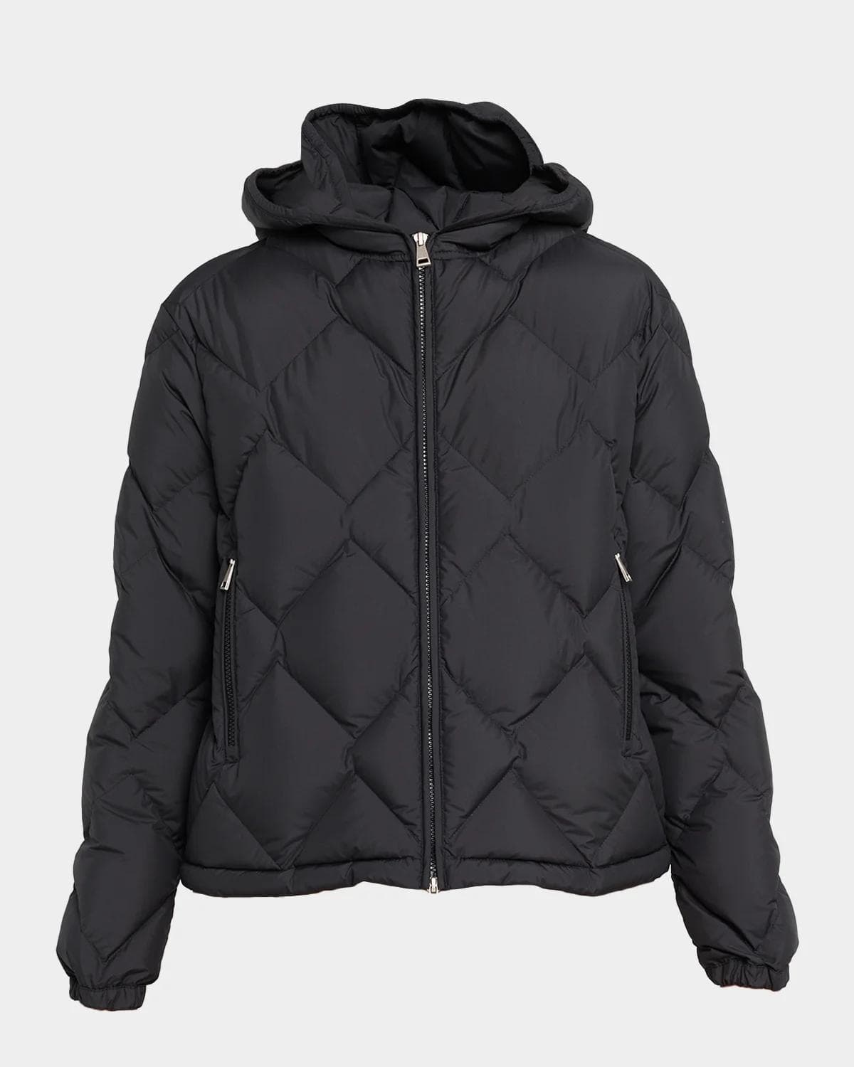 Moncler Arvouinne Hooded Triangle-Quilted Short Down Jacket