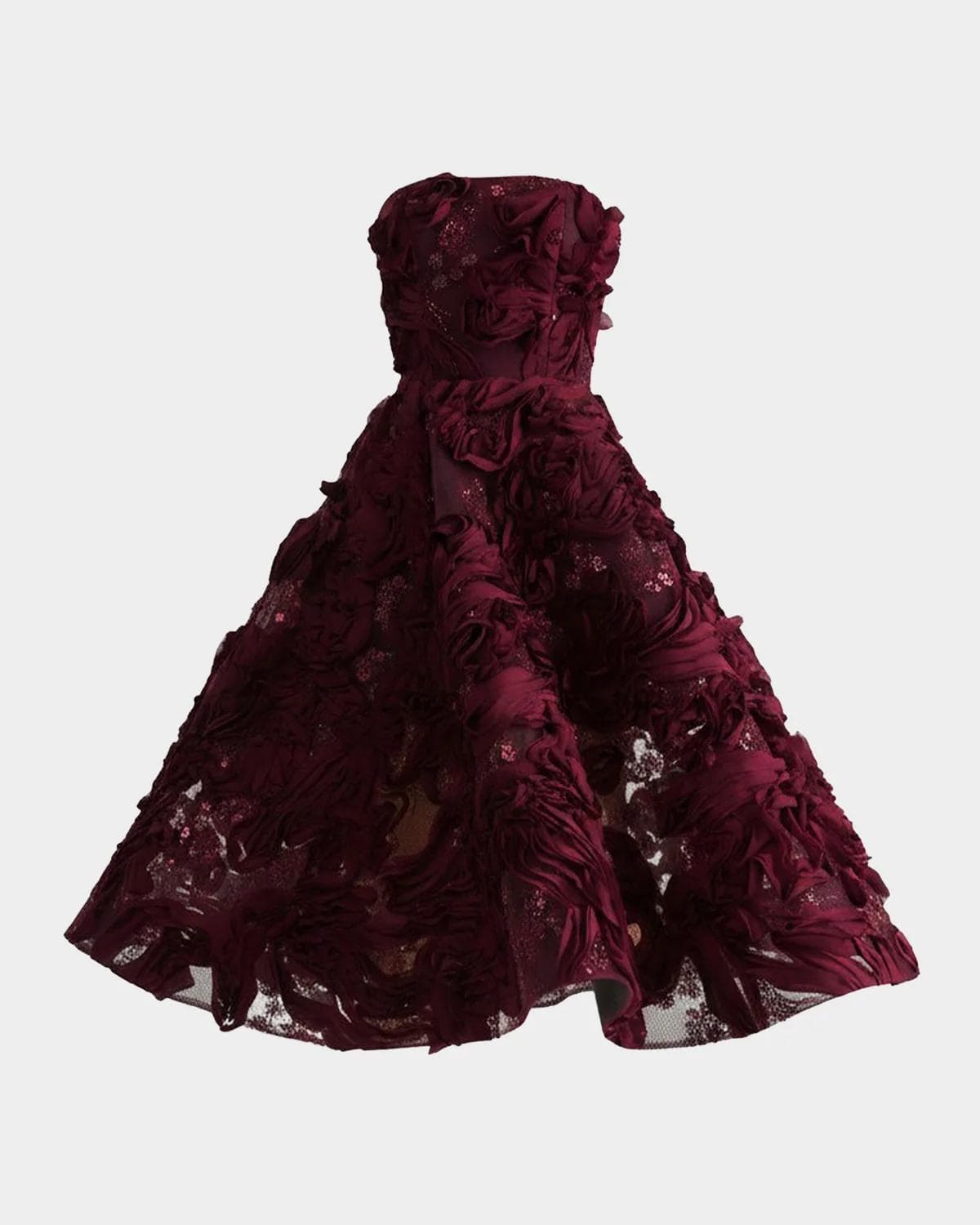 HELSI Florence Strapless Beaded Floral Mesh Gown