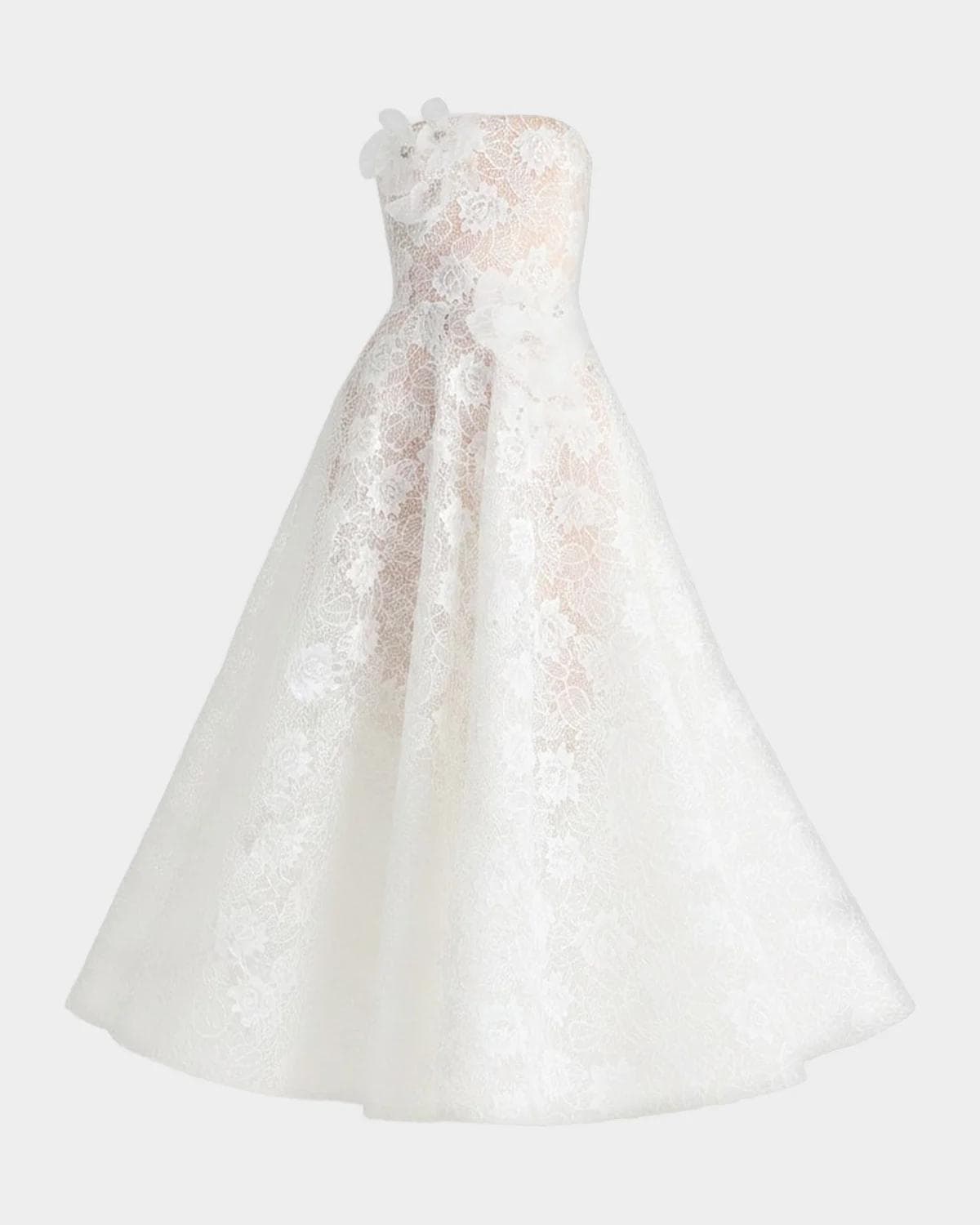 HELSI Sophie Strapless Floral Lace Gown