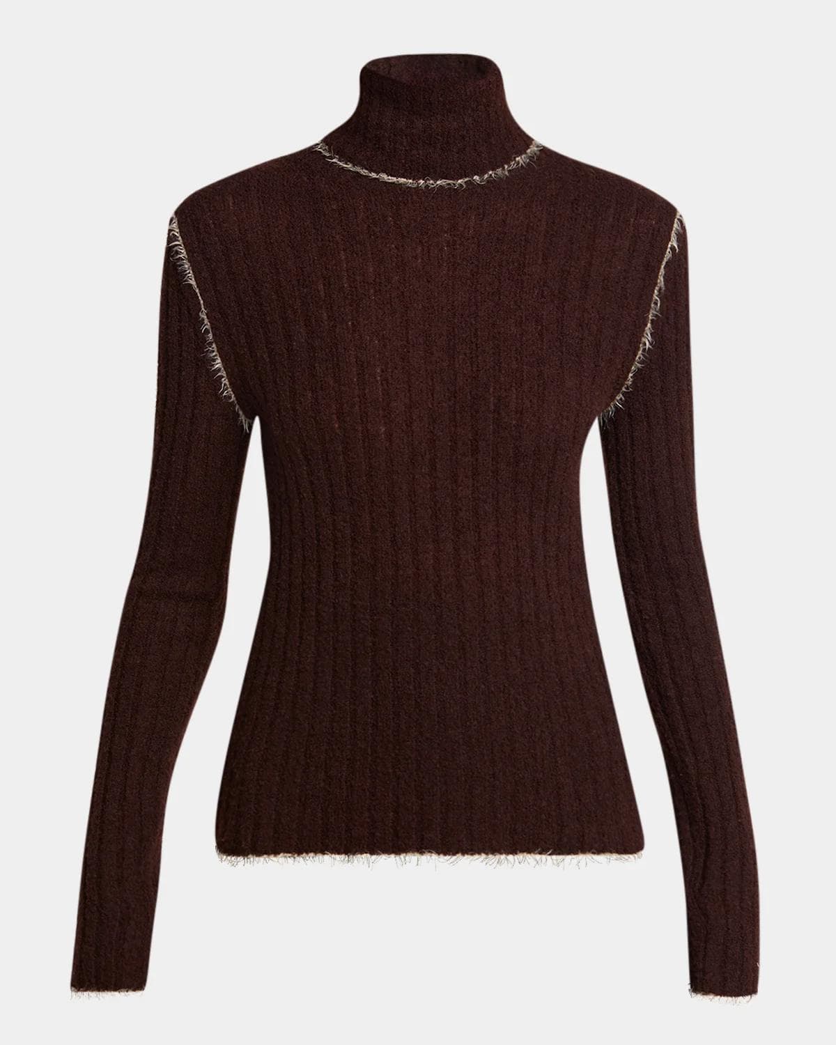 Moncler Wool-Blend Fringed Turtleneck Sweater