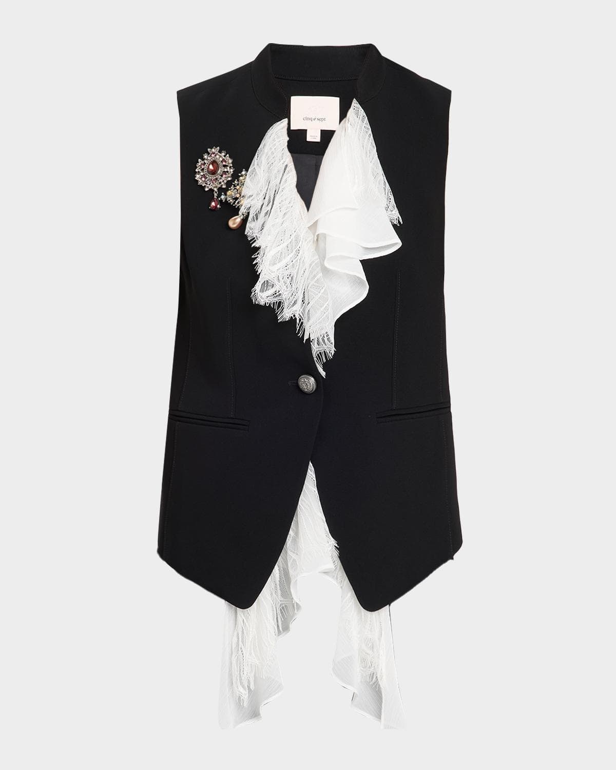 Cinq à Sept Maren Ruffled-Front Vest