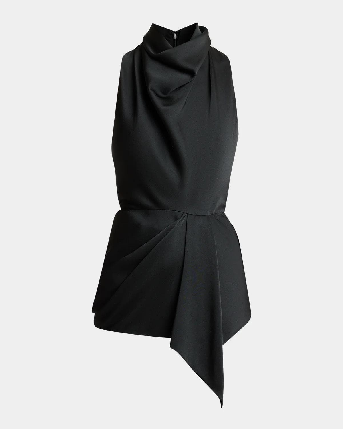 Givenchy Draped Satin Sleeveless Asymmetric Top