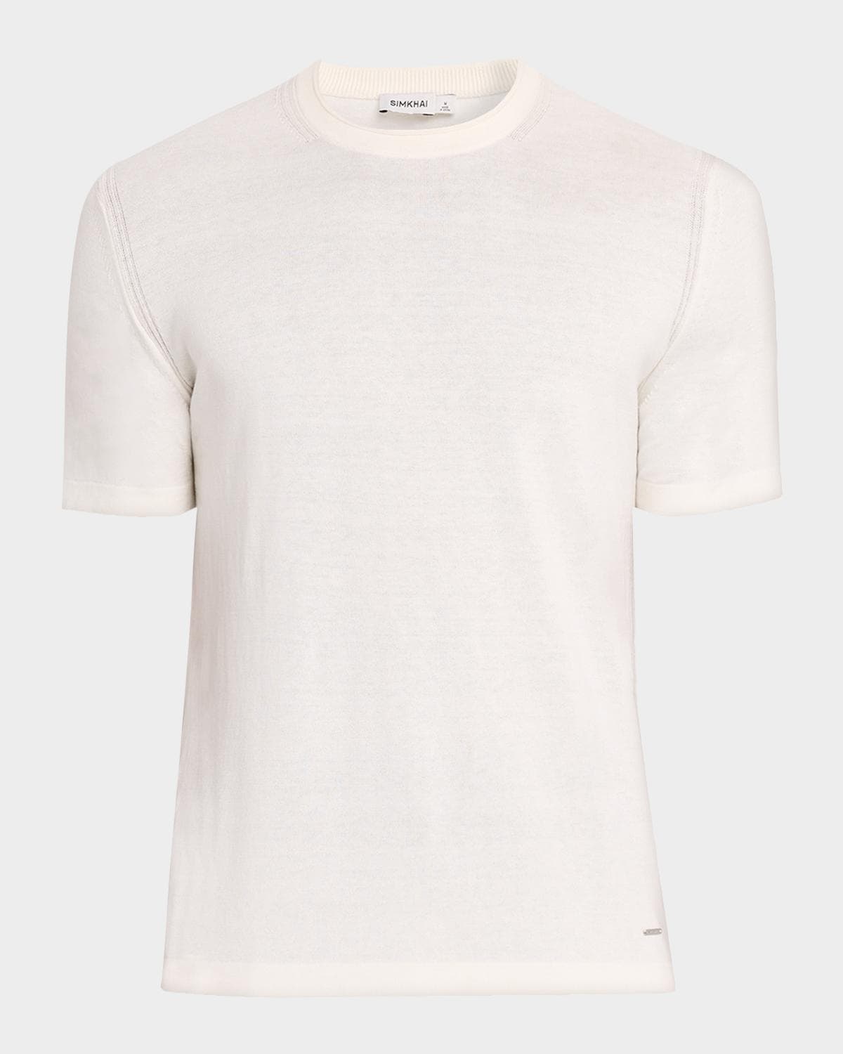 SIMKHAI Men's Nathan Silk and Cashmere Crewneck T-Shirt