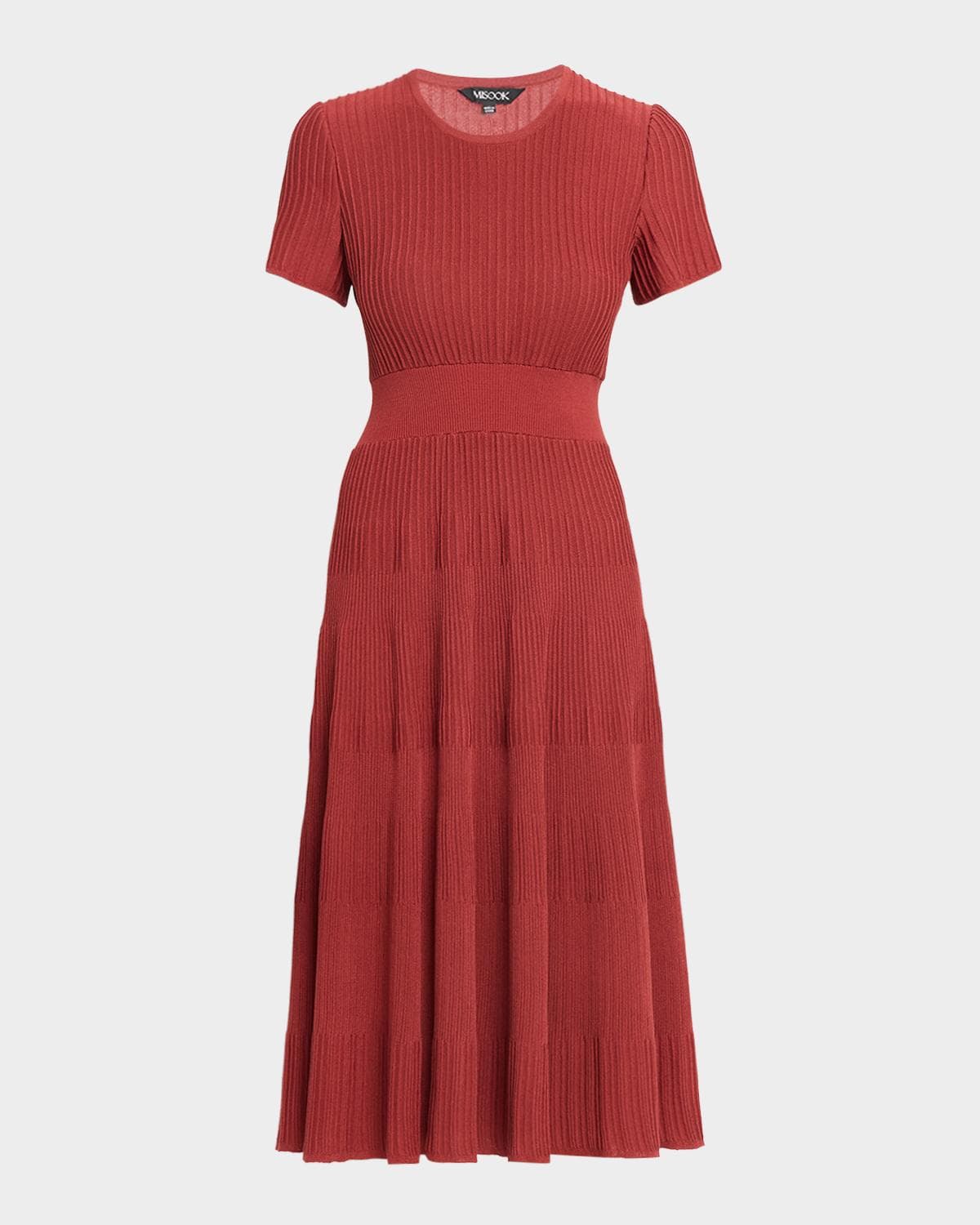 Misook Rib-Knit Fit & Flare Midi-Dress