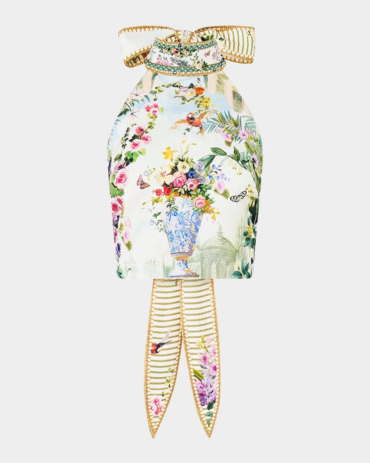 Camilla Halterneck Scarf Printed Top
