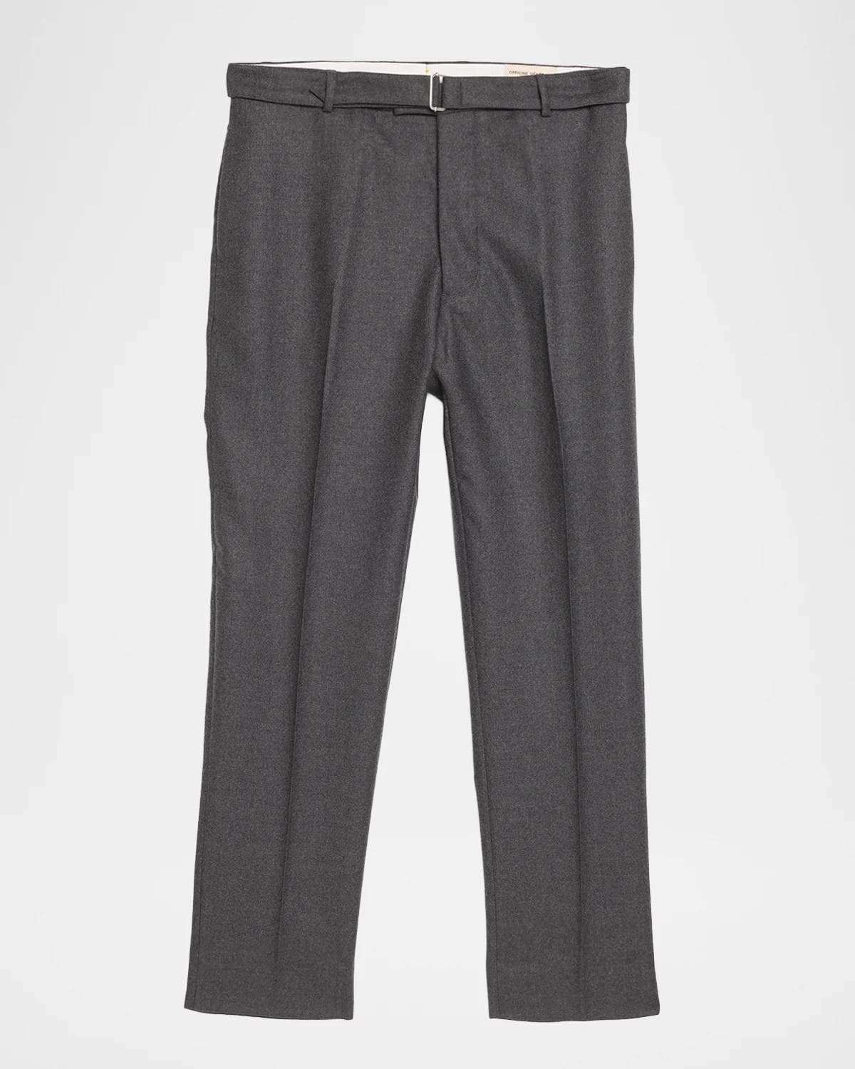 Officine Générale Men's Wool Flat-Front Belted Trousers