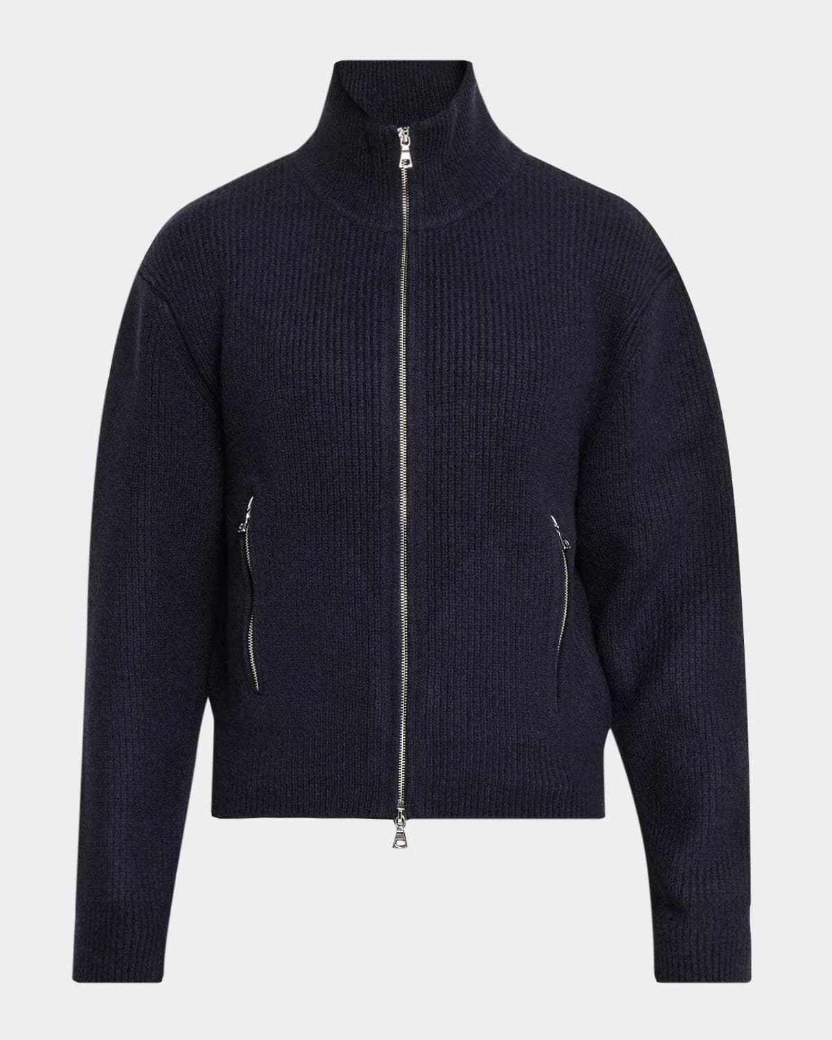 Officine Générale Men's Wool Funnel Neck Full-Zip Sweater