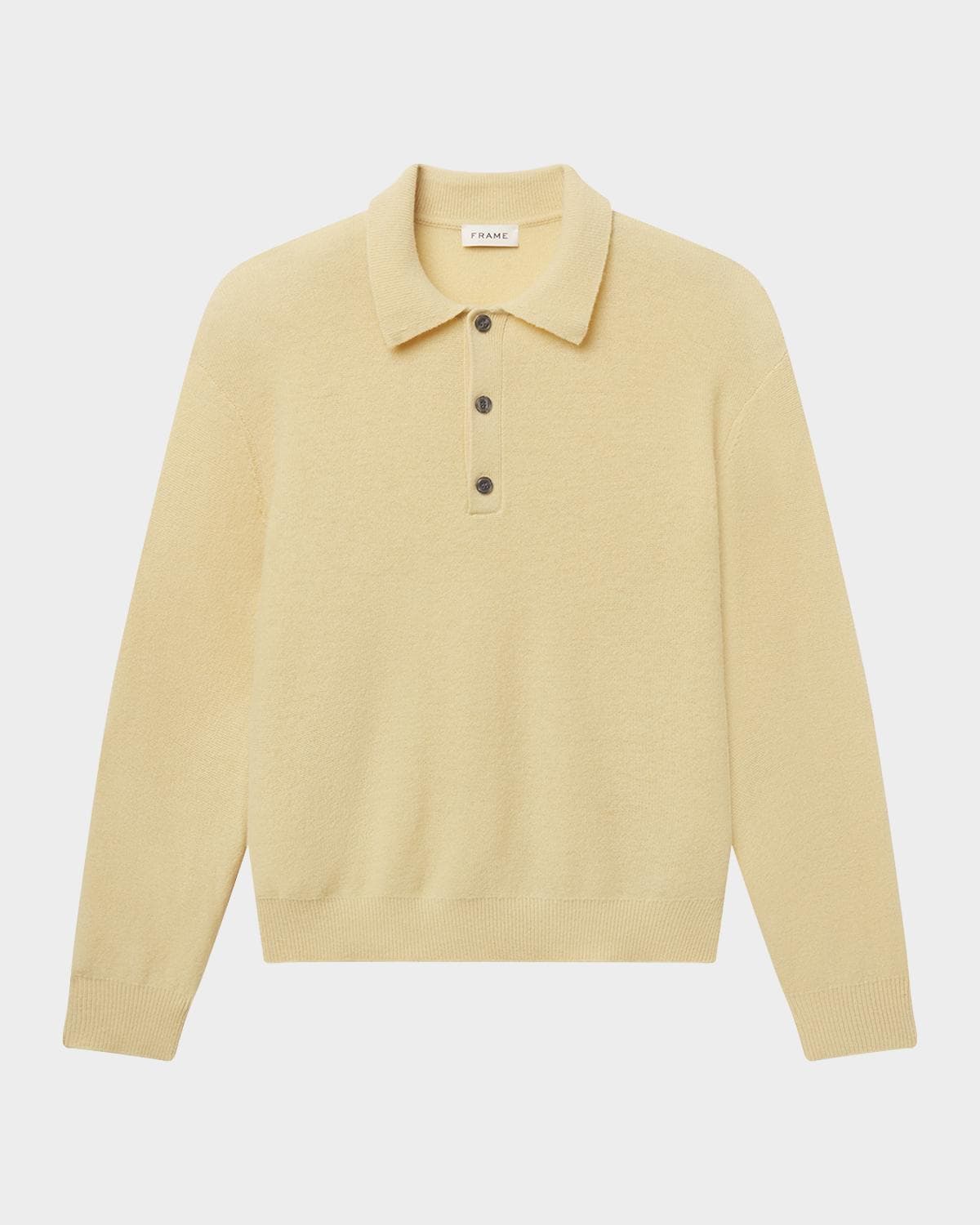 FRAME Men's Boiled Wool Polo Sweater