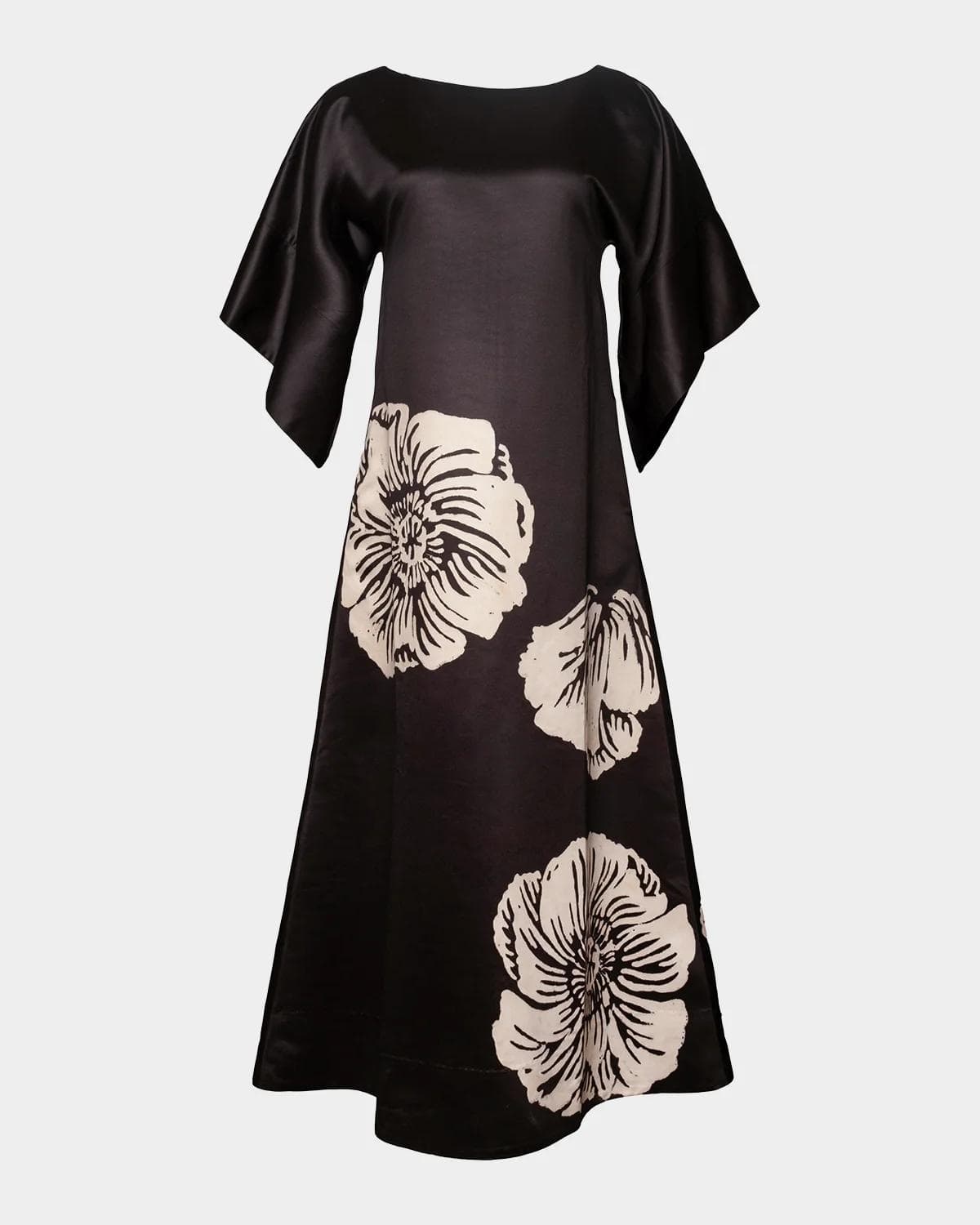 Frances Valentine Spinnaker Floral-Print Satin Maxi Dress