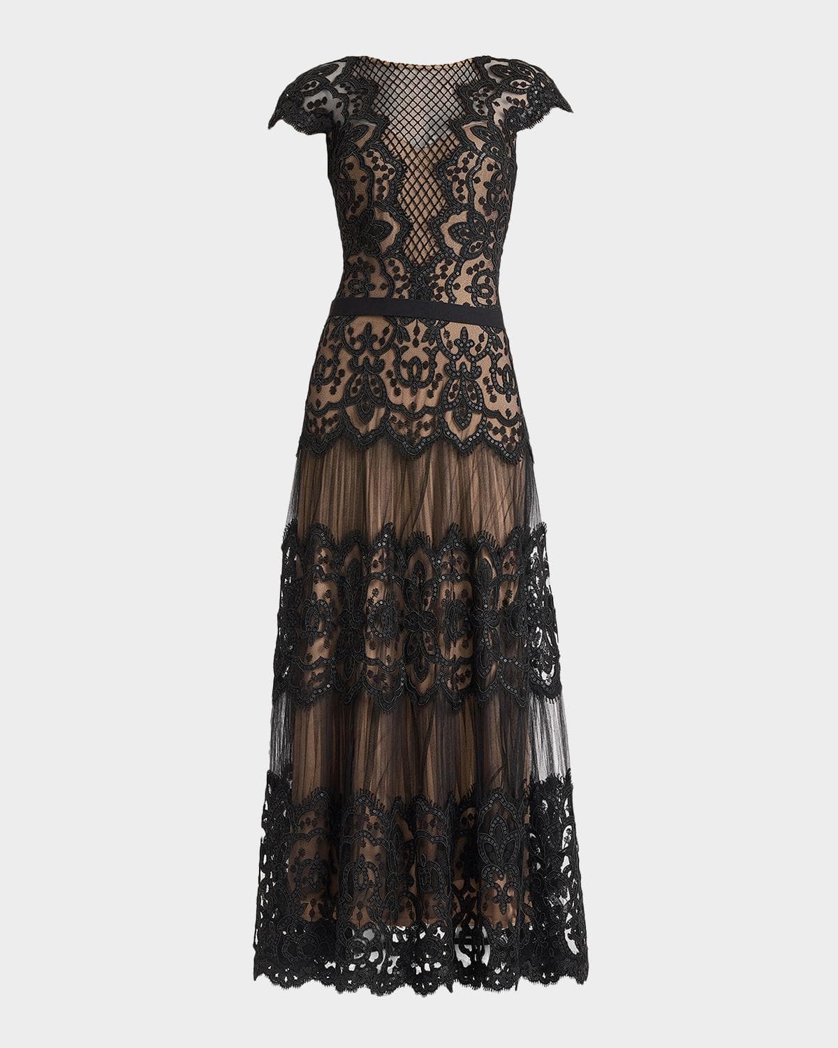 Tadashi Shoji Embellished Lace Gown
