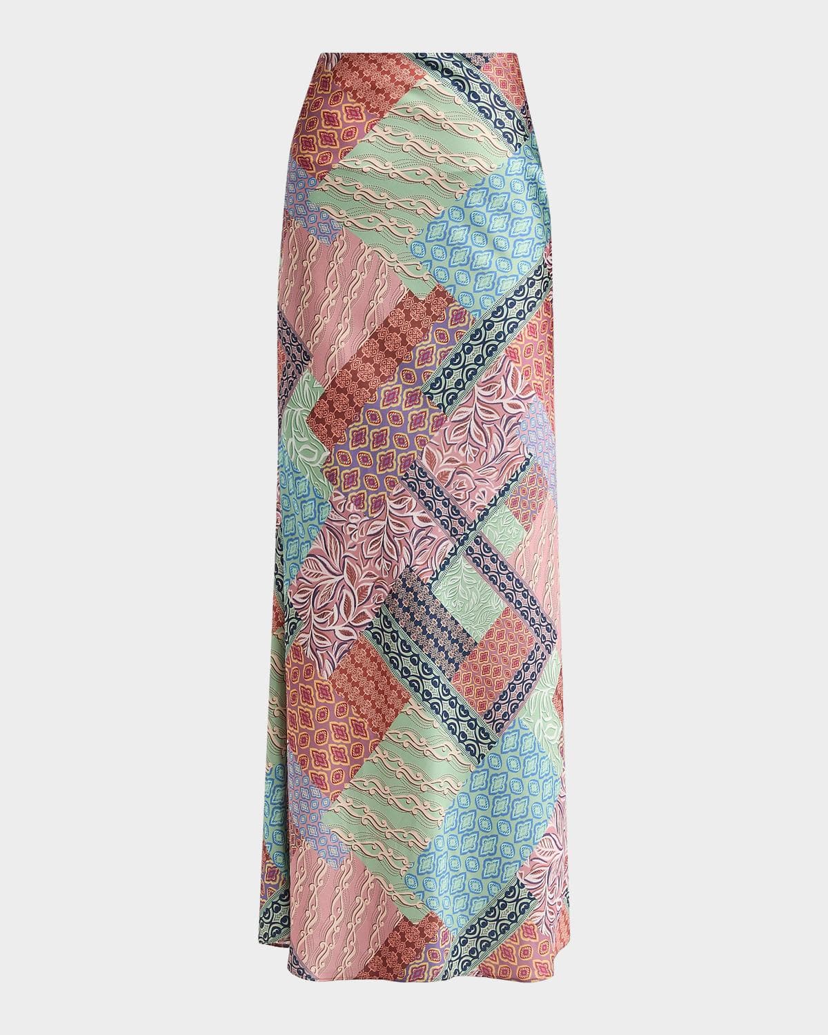 MISA Los Angeles Sienna Printed Bias-Cut Maxi Skirt