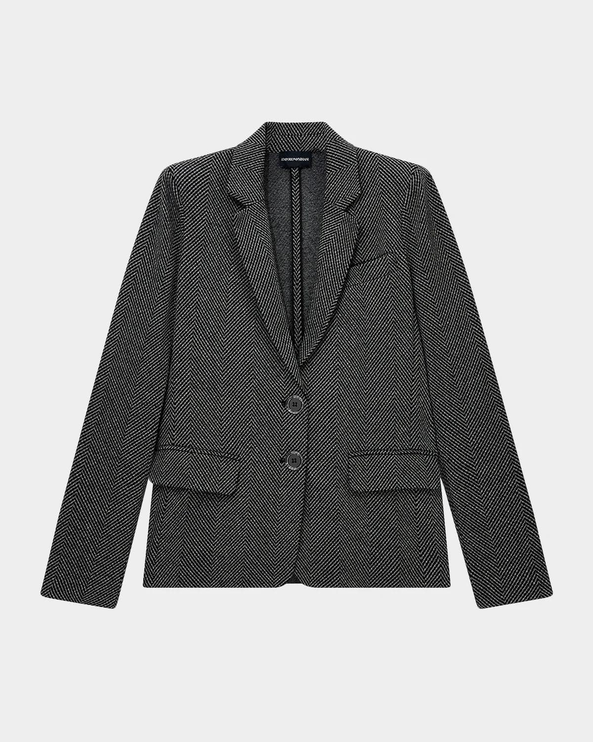 Emporio Armani Chevron Single-Breasted Blazer