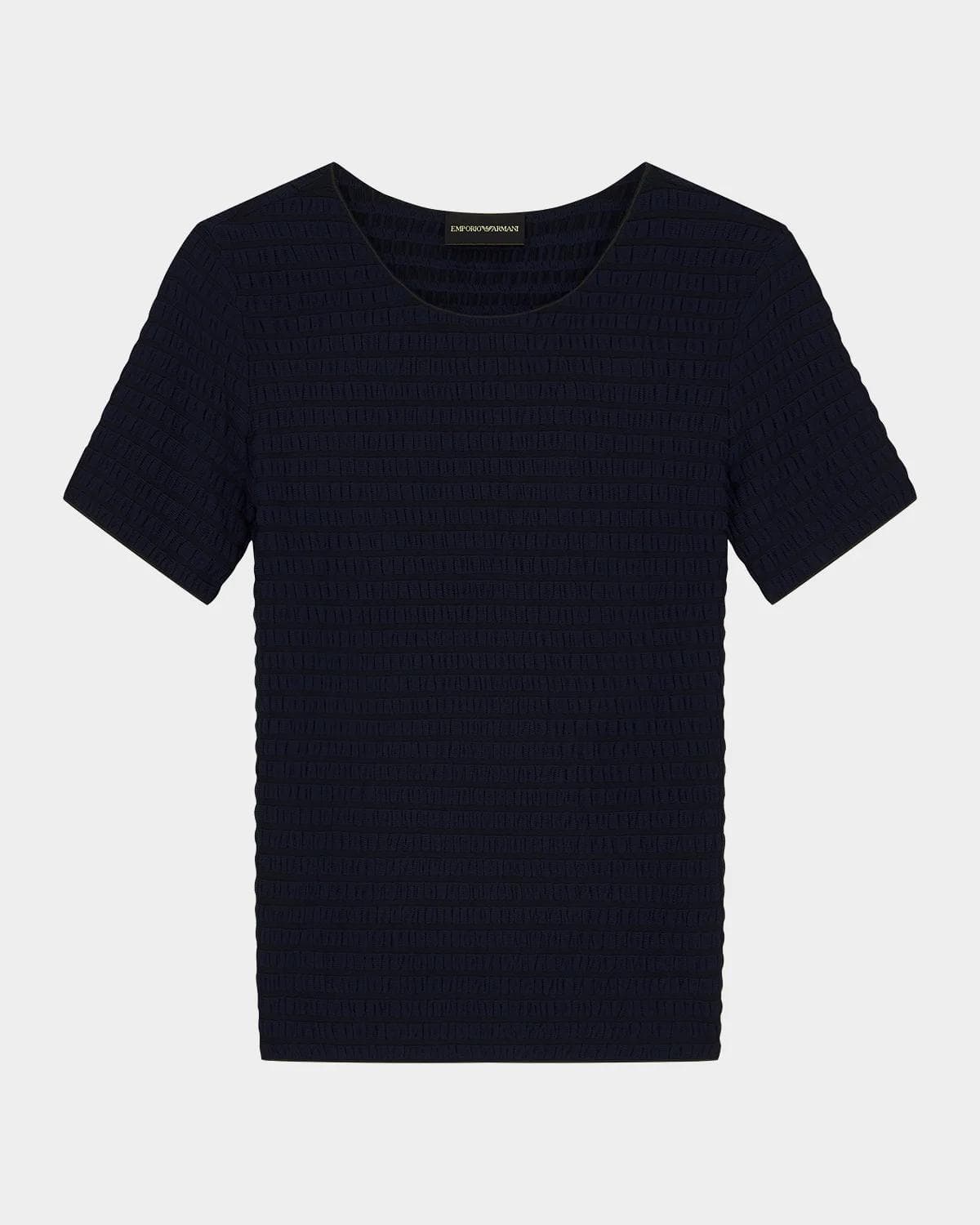 Emporio Armani Slim-Fit Textured Jacquard Jersey Top