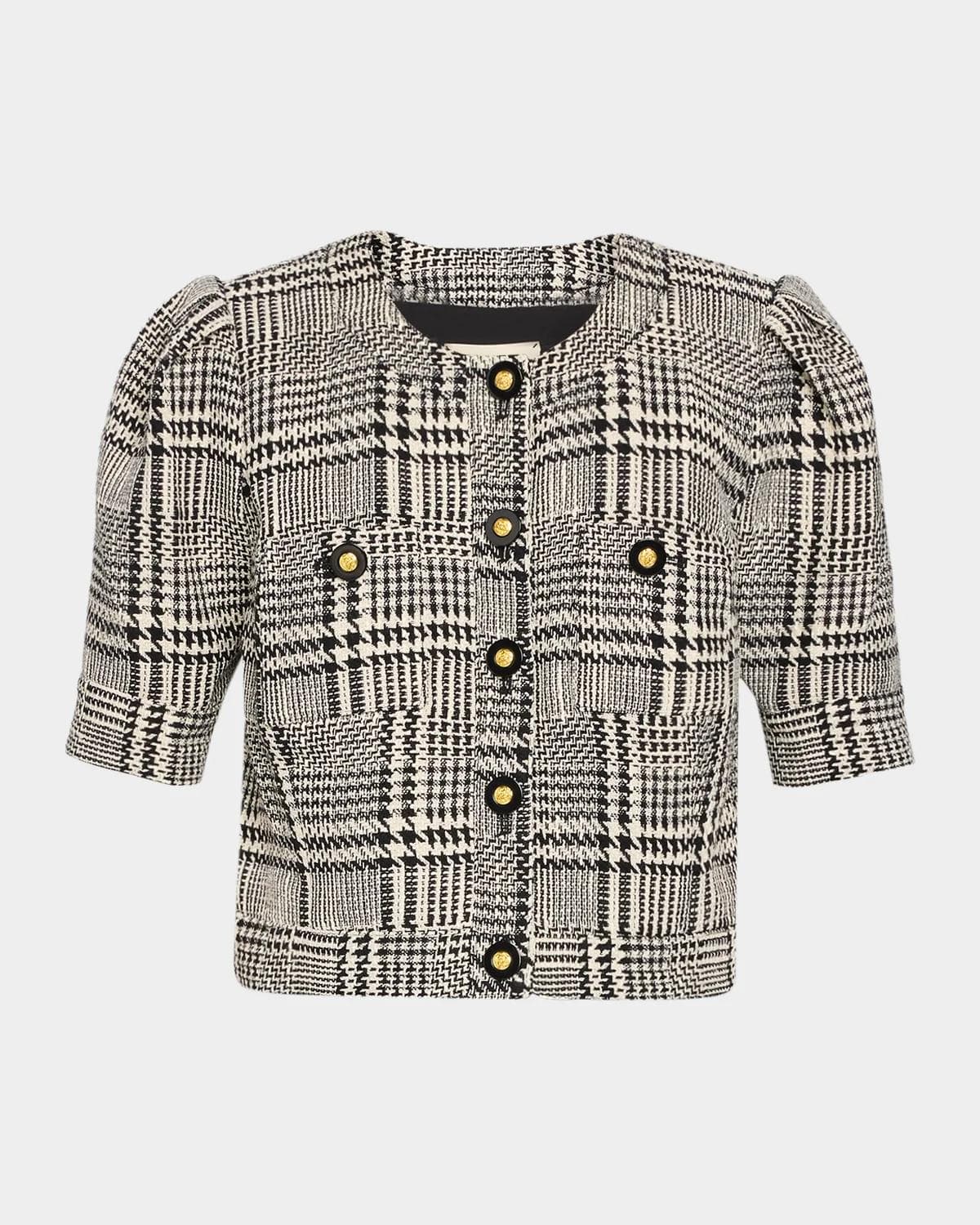 L 'AGENCE Allegra Short-Sleeve Cropped Jacket