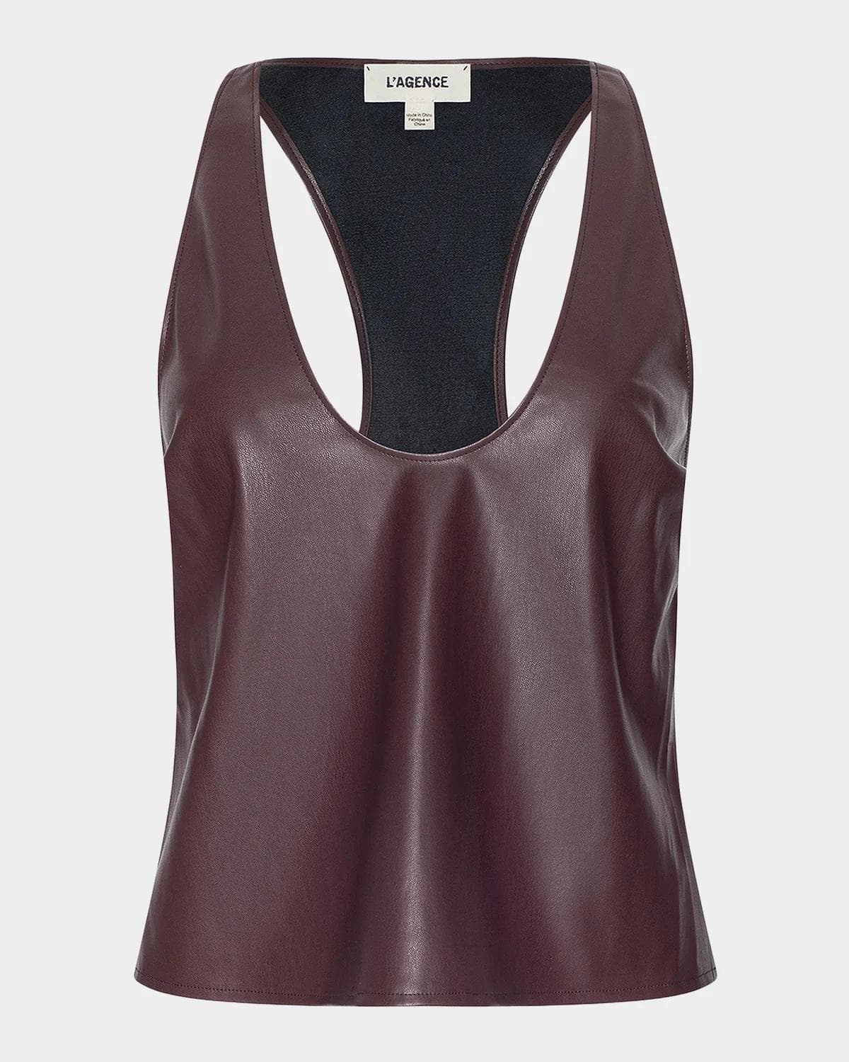 L 'AGENCE Tullia Faux-Leather Tank