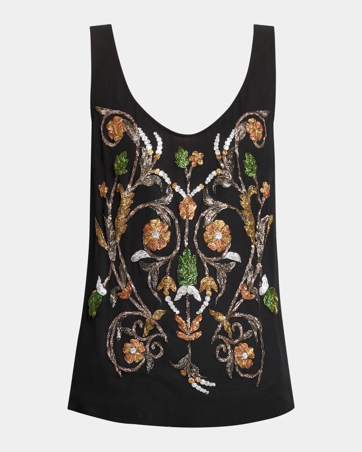 Dries Van Noten Floral Embellished Scoop-Neck Tank Top · 36