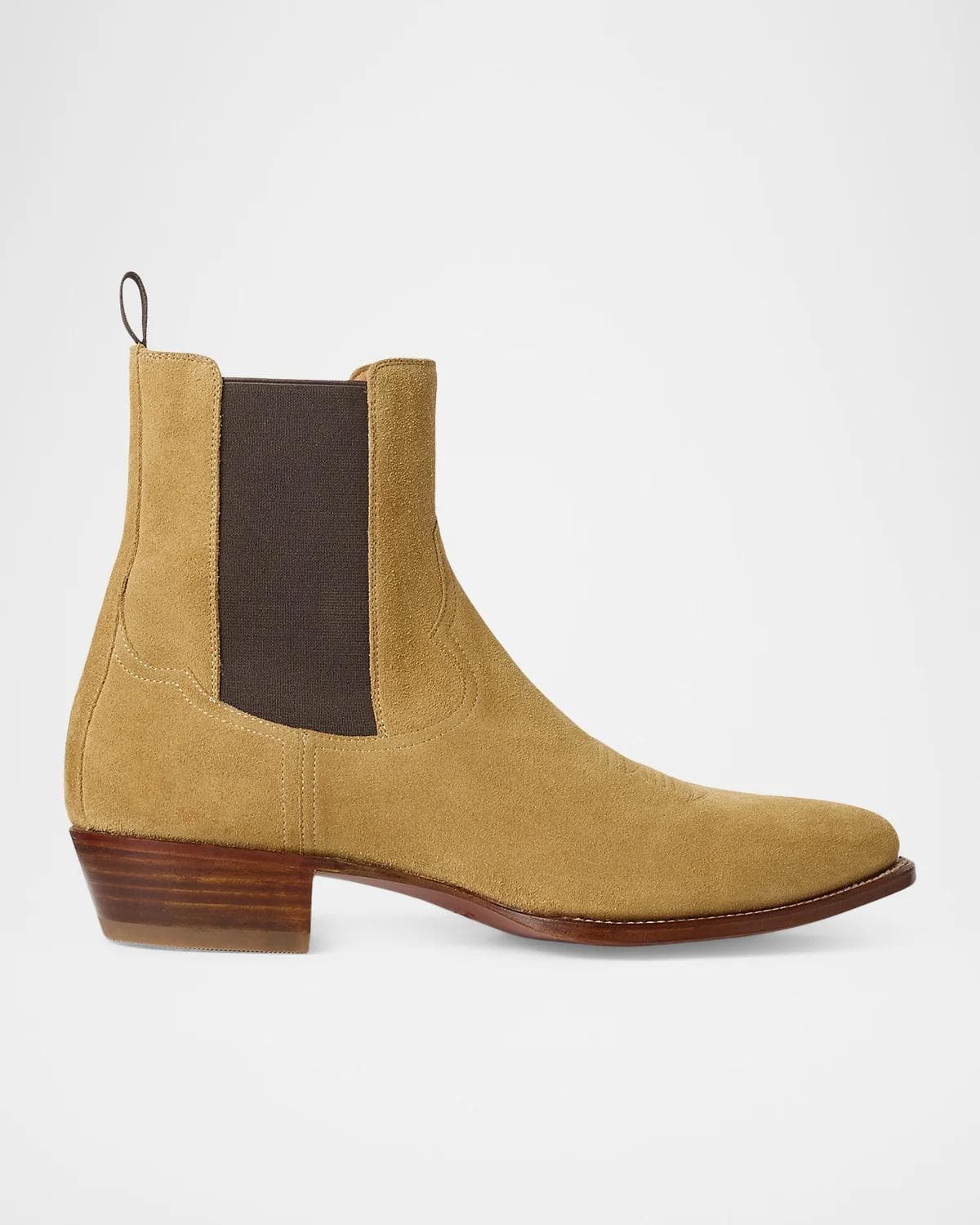 Ralph Lauren Men's Calf-Suede Chelsea Western Boots