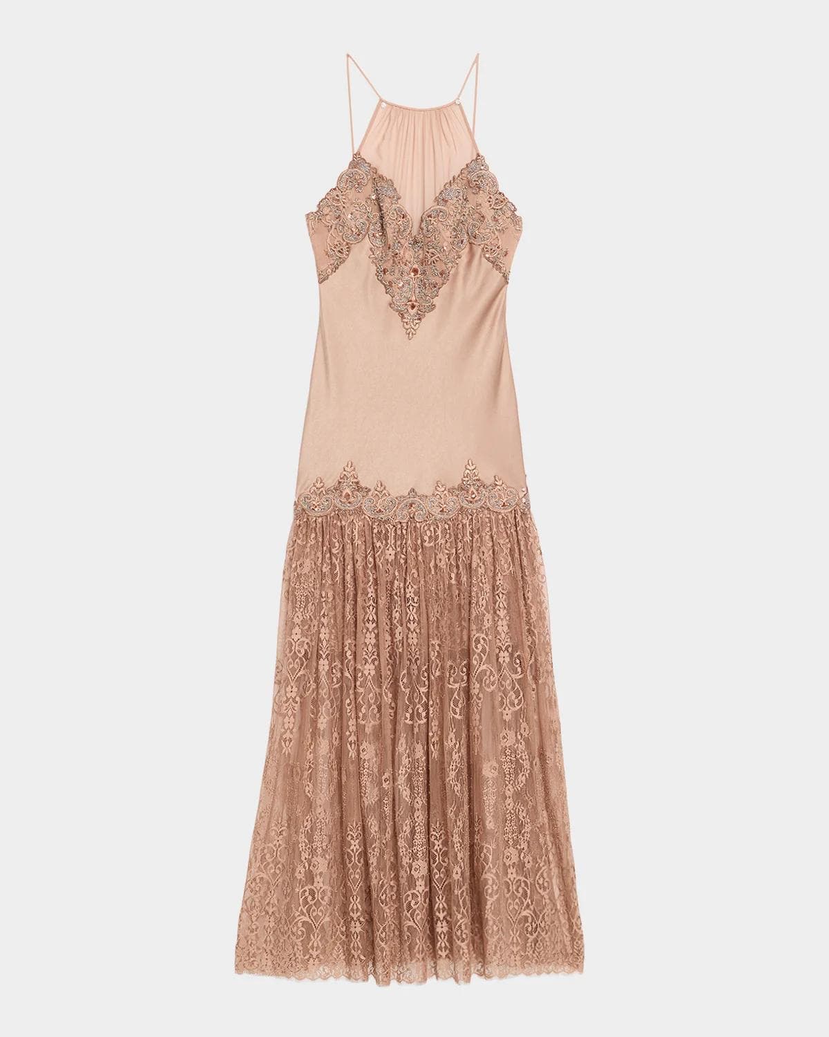 Kobi Halperin Chelsea Backless Lace Combo Maxi Dress