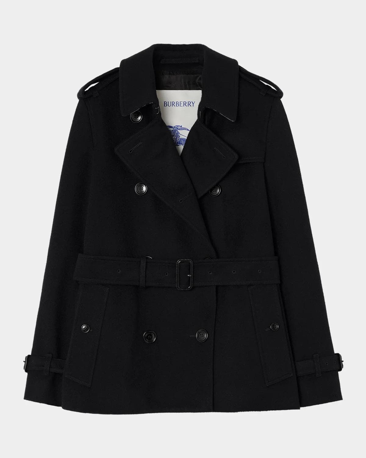 Burberry Kensington Belted Cashmere Short Trench Jacket