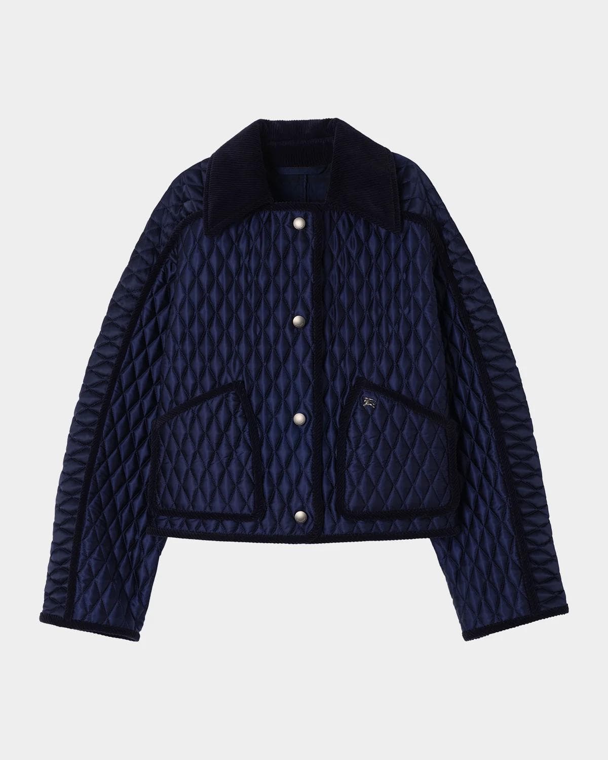 Burberry Floriston Corduroy-Trim Quilted Barn Jacket