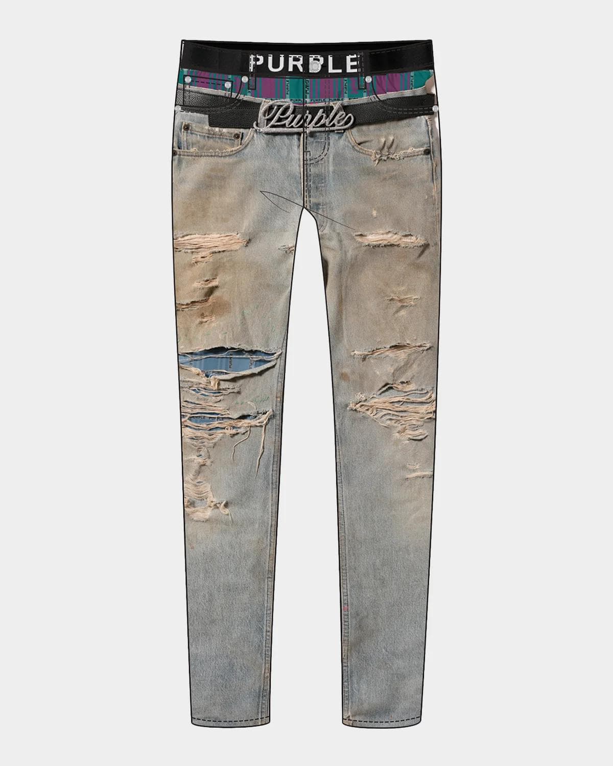 PURPLE Boxer Trompe L 'Oeil Skinny Jeans