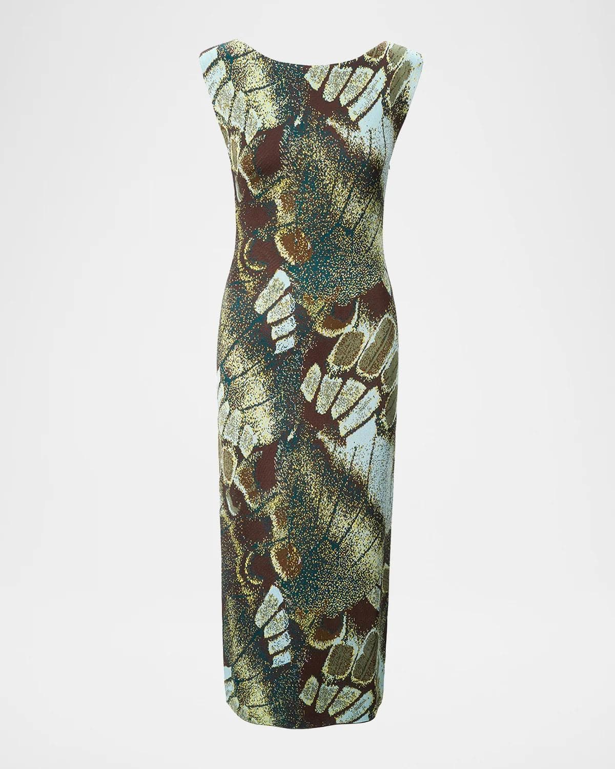 STAUD Veronica Abstract Midi Dress