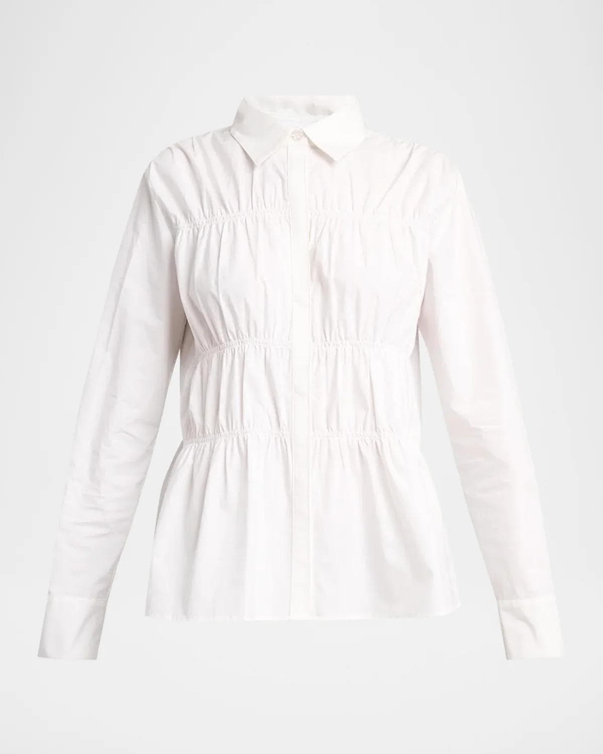 Proenza Schouler Pearl Cinched Cotton Poplin Shirt