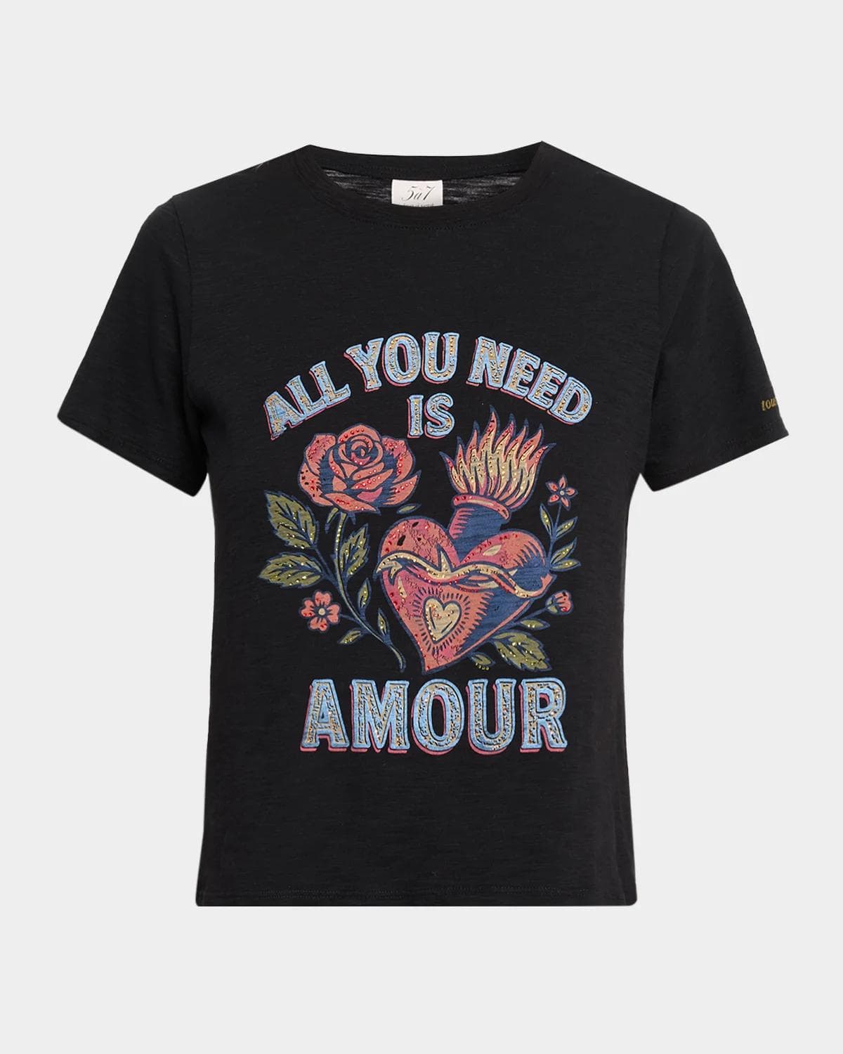 Cinq à Sept All You Need Is Amour Graphic Cotton T-Shirt