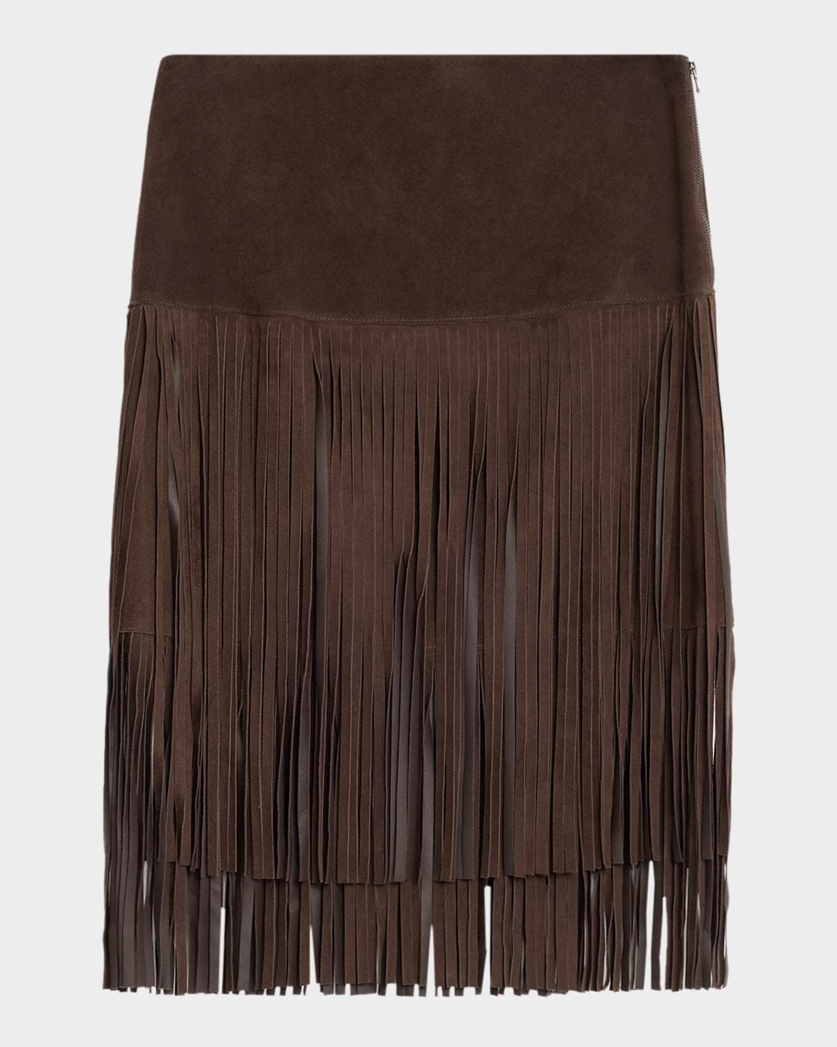 Kobi Halperin Kyla Fringed Suede Midi Skirt