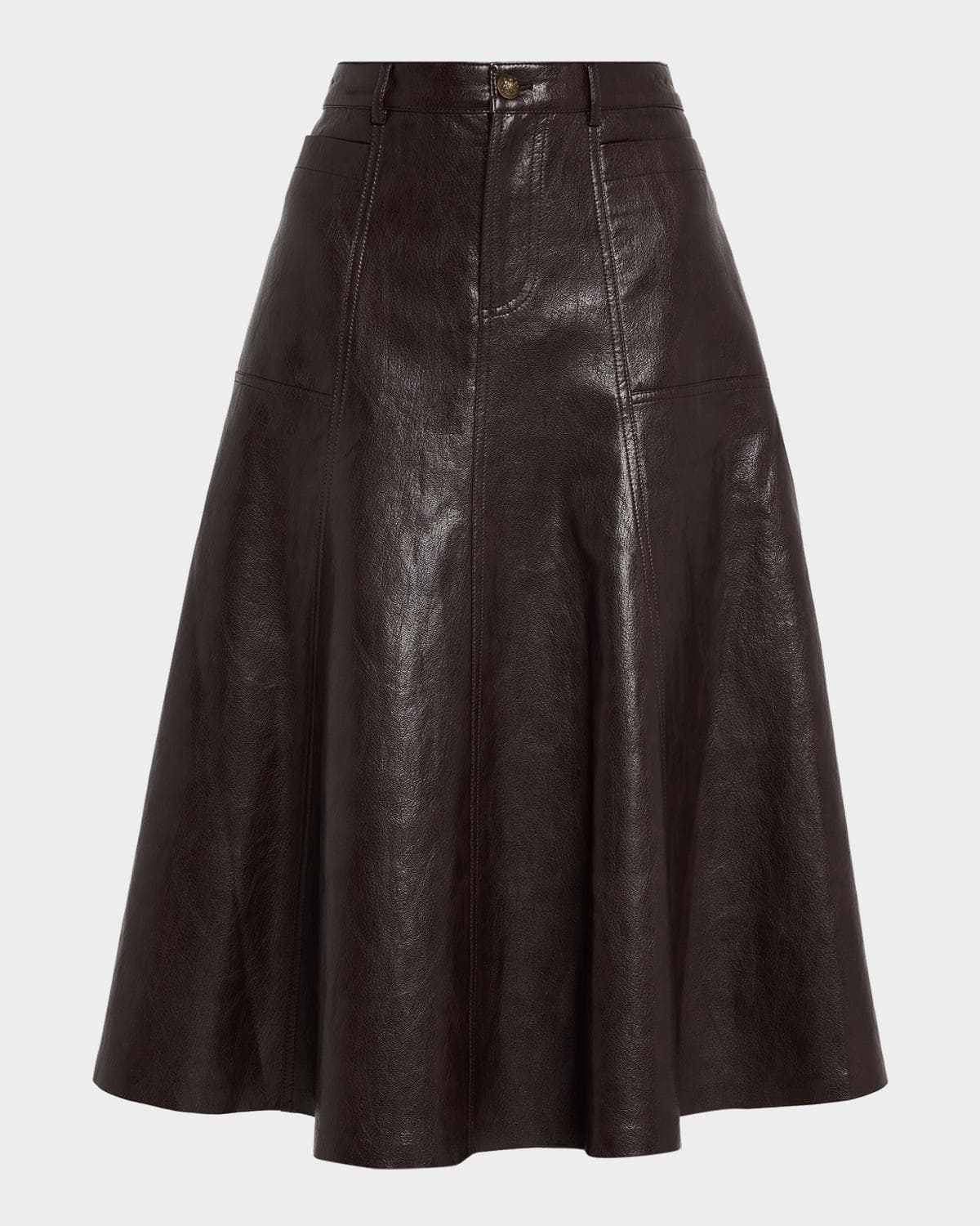 Kobi Halperin Ellen Faux-Leather Midi Skirt
