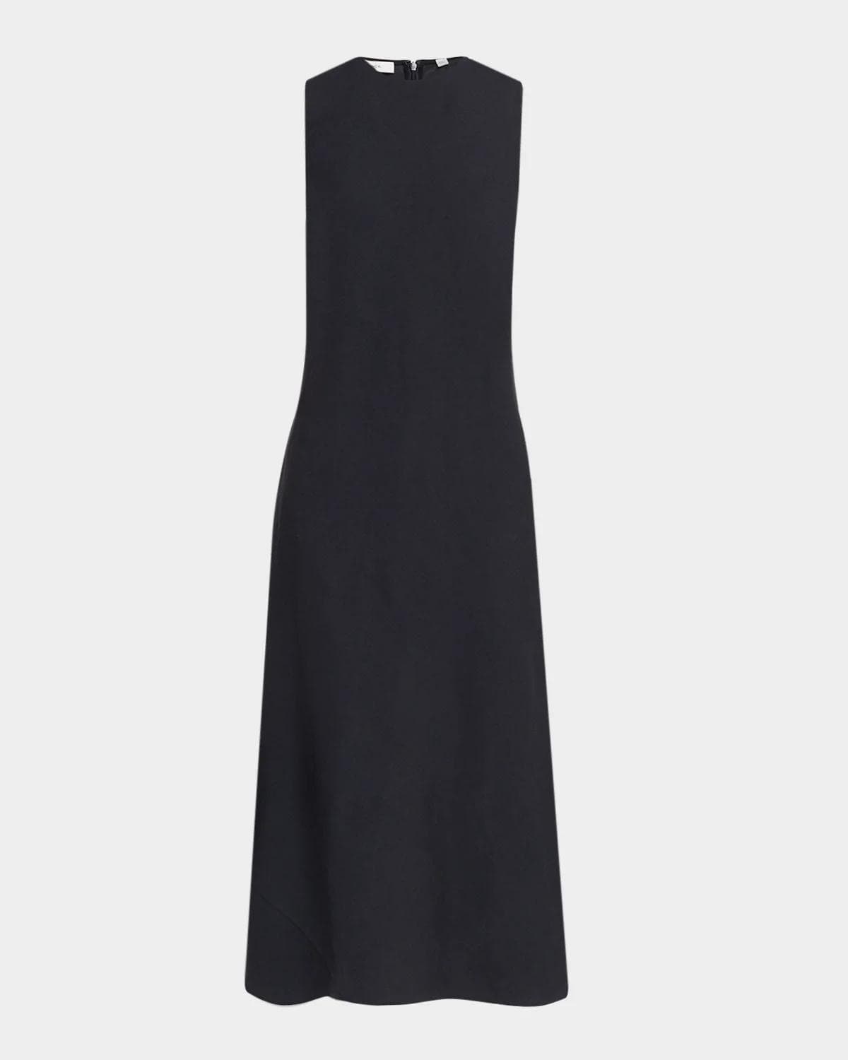 Vince Sleeveless Bias-Cut Linen-Blend Dress