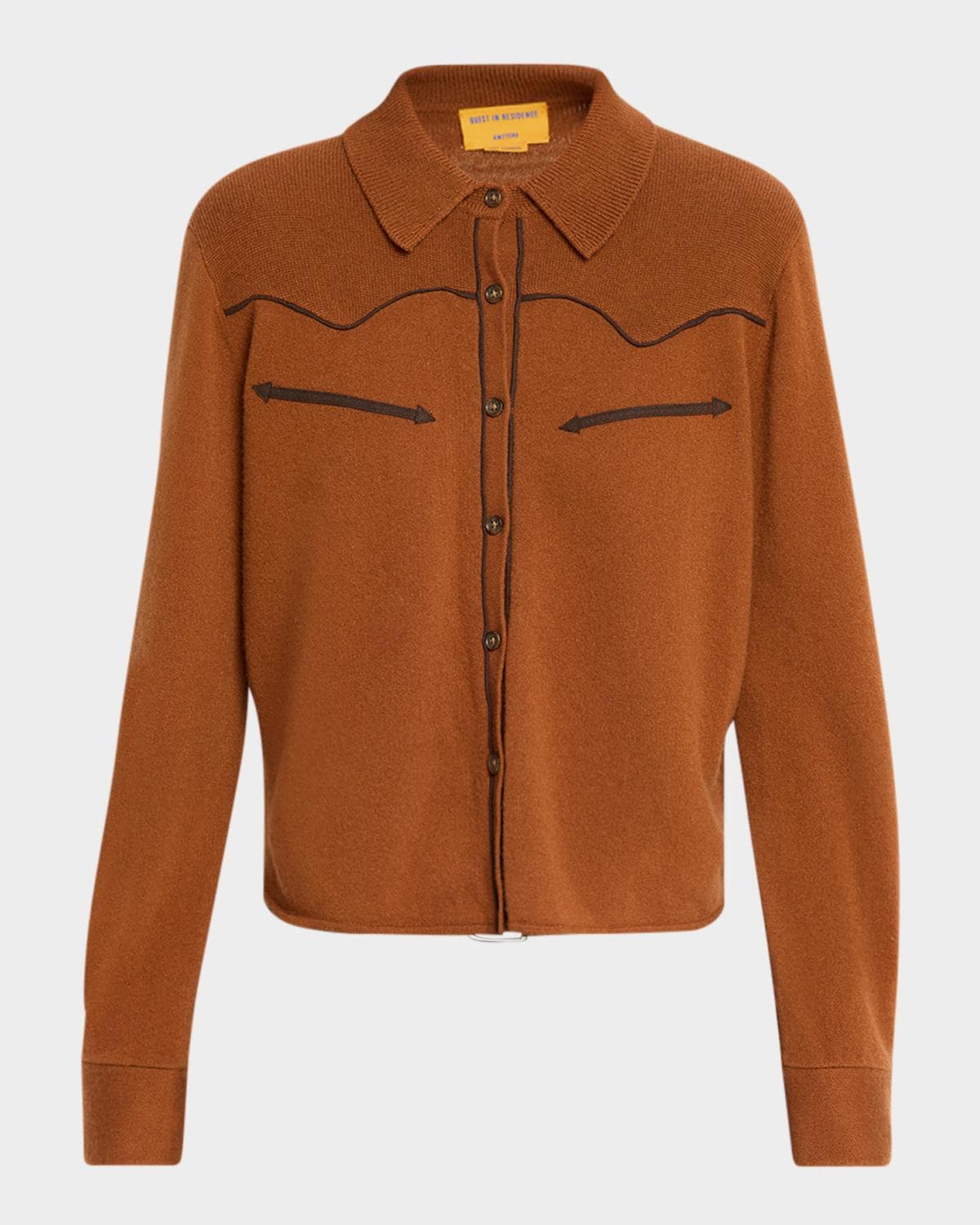 Guest in Residence Cashmere Crop Western Shirt