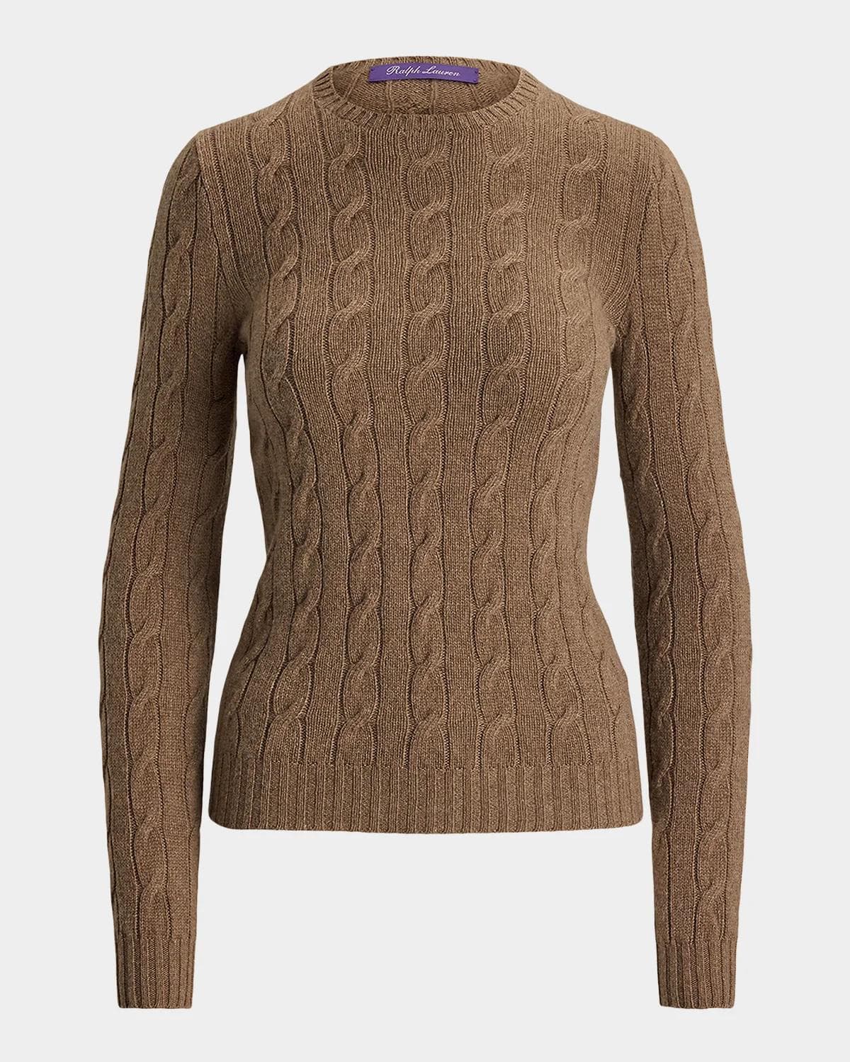Ralph Lauren Collection Cable-Knit Cashmere Crewneck Sweater