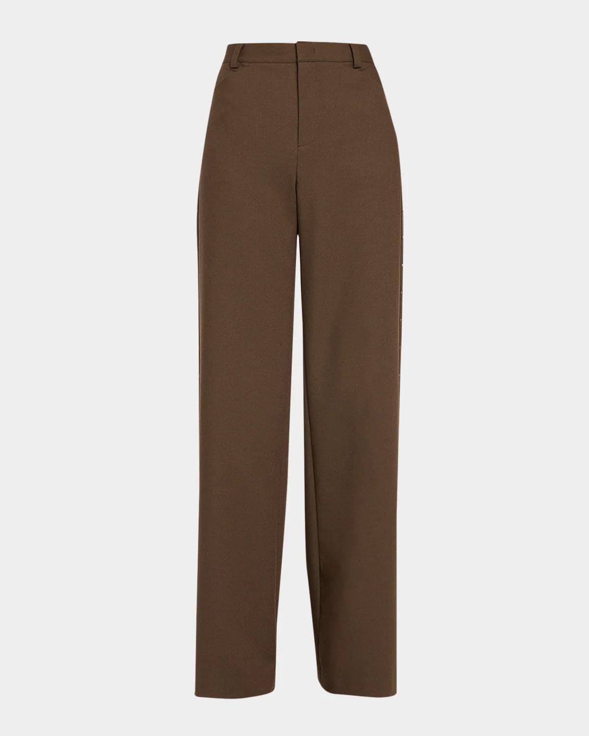 Vince Studded Mid-Rise Wide-Leg Trousers