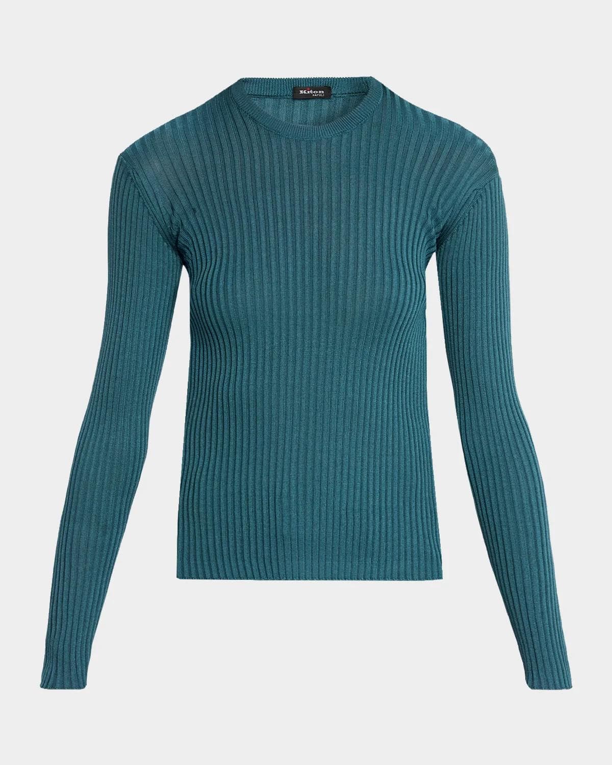 Kiton Rib-Knit Silk Sweater