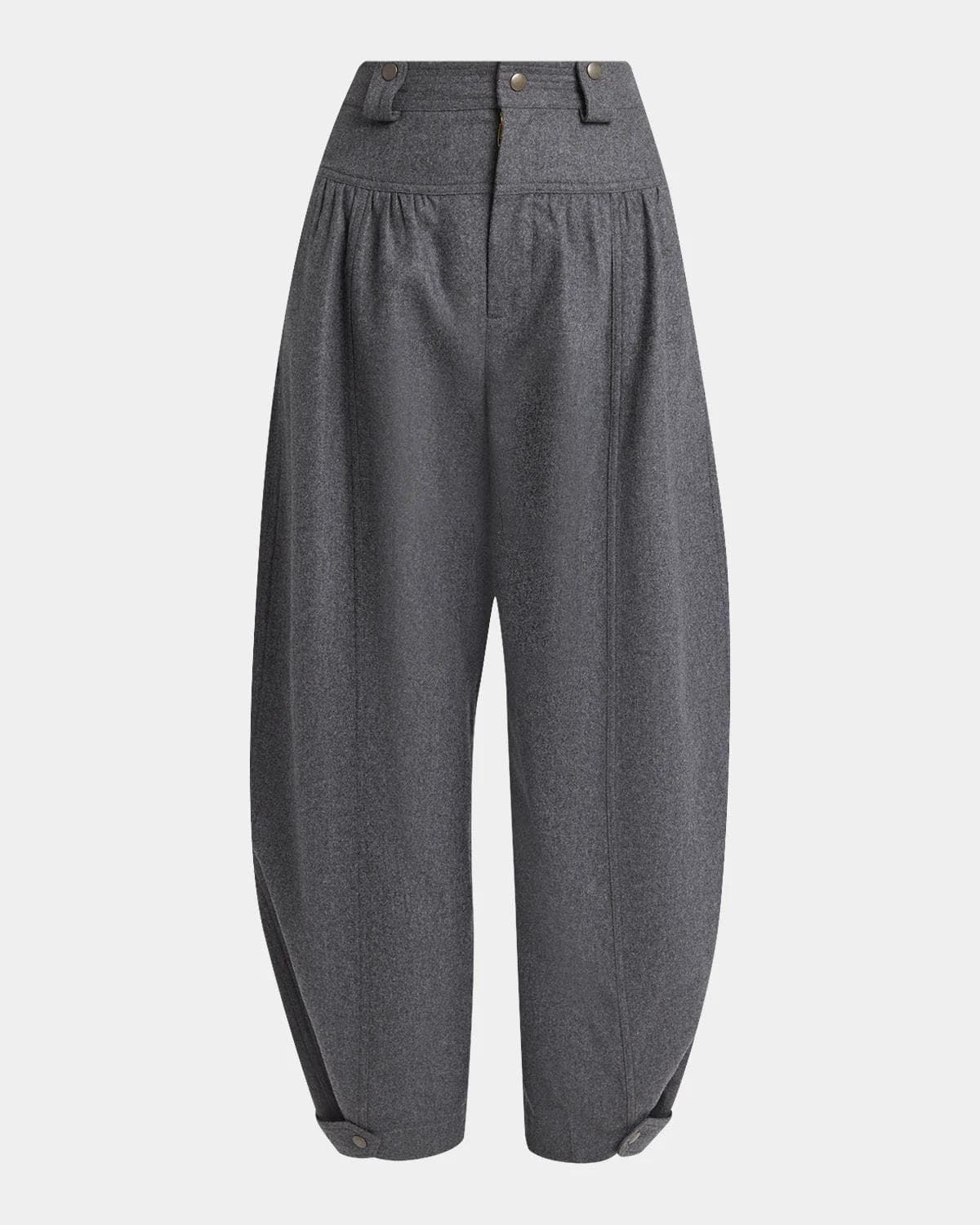 Chloe Virgin Wool-Blend Barrel-Leg Pants